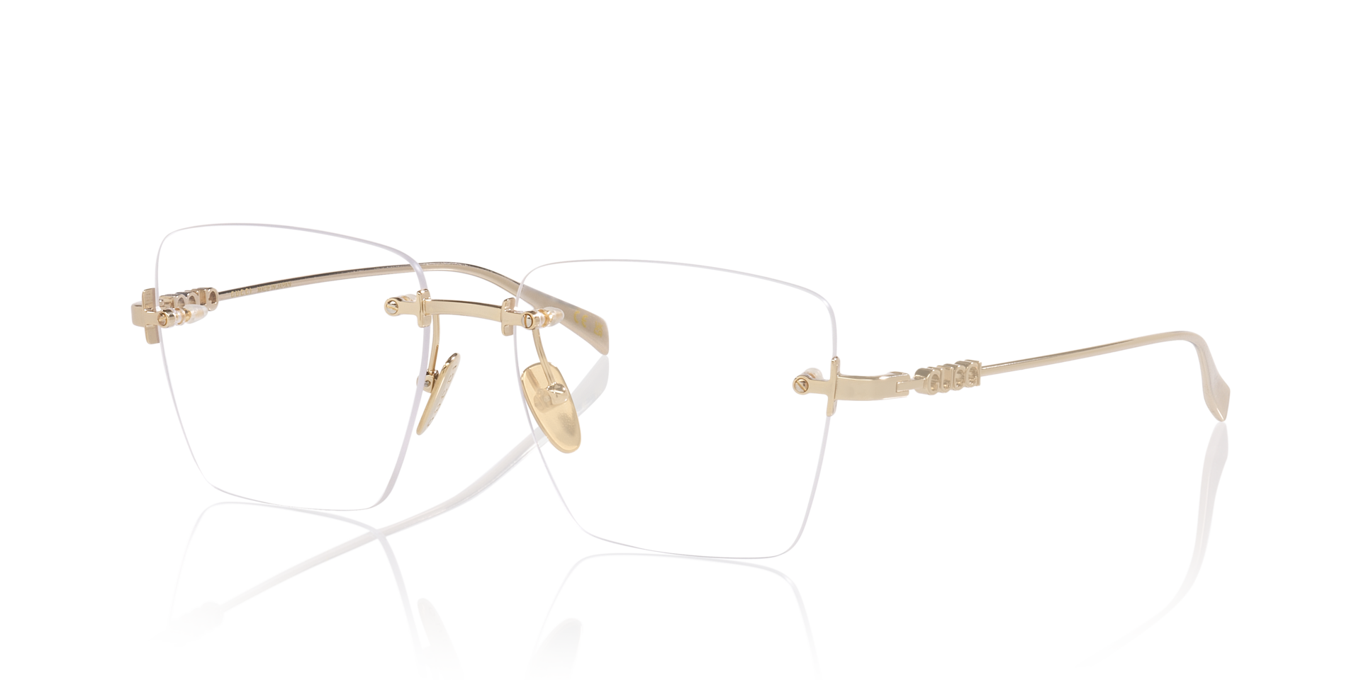 GG1938O Goud MetaalEyeglass Frames van B24, Hoekweergave