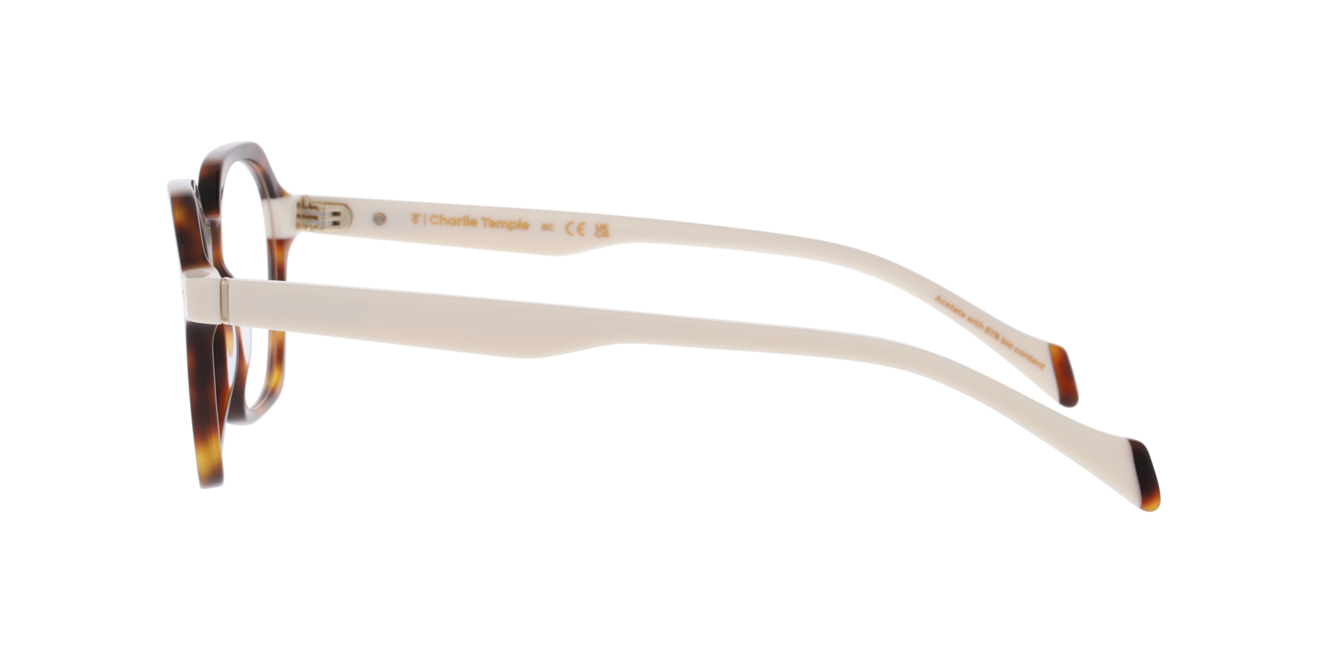 Solin Cream On Havana AcetaatEyeglass Frames van B24, Zijaanzicht