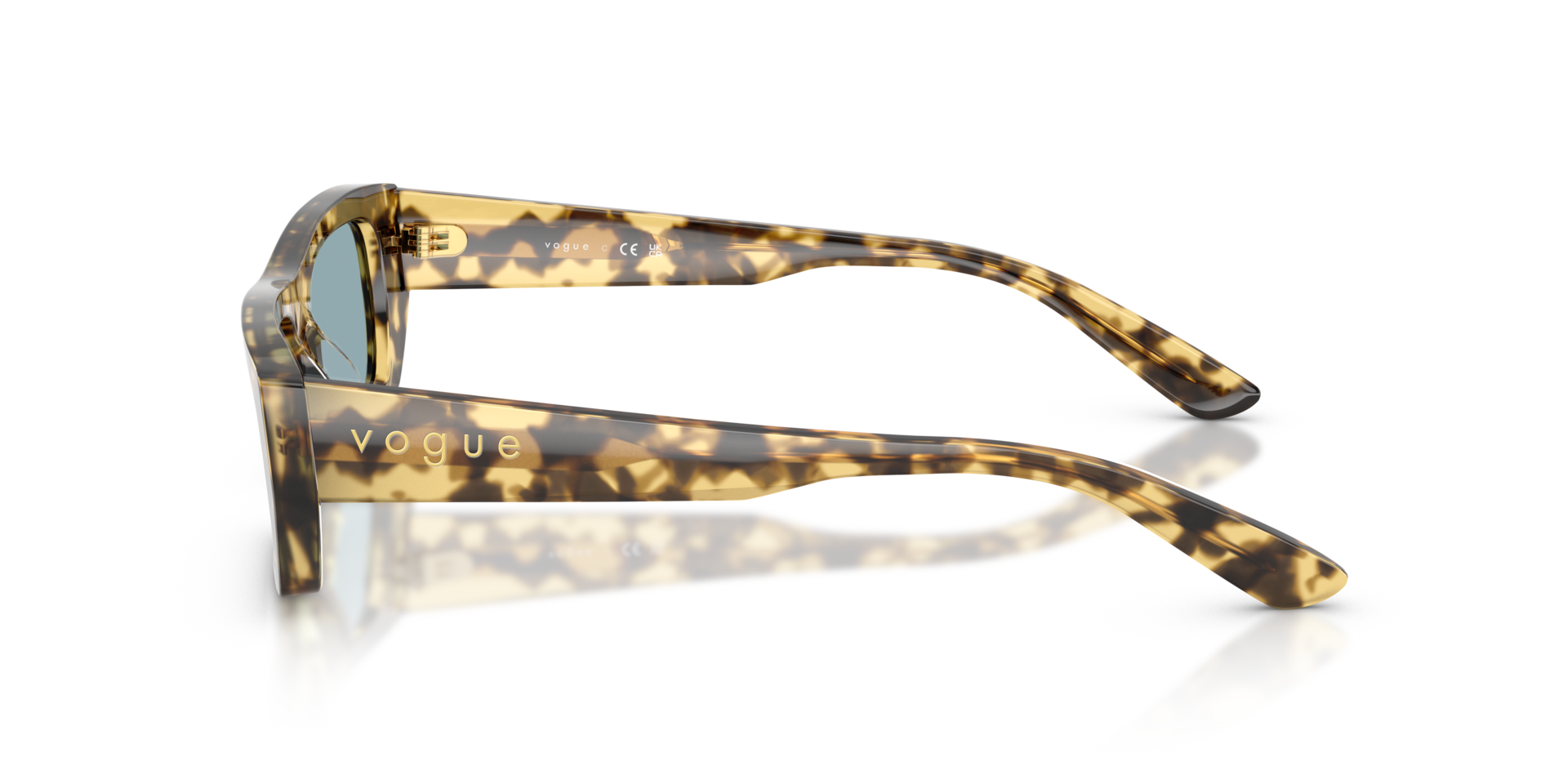VO5657SU Brown & Beige Tortoise AcetaatSunglass Frames van B24, Zijaanzicht