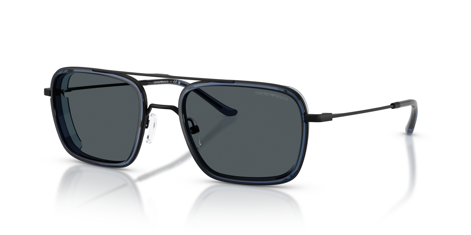 EA2162 Matzwart MetaalSunglass Frames van B24, Hoekweergave