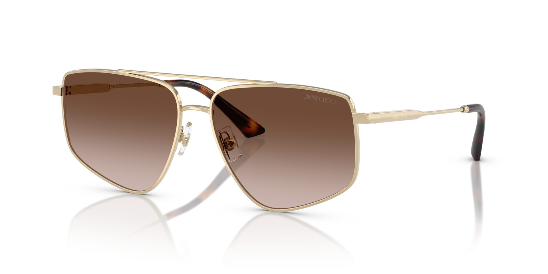 JC4011 Hellgold MetallSunglass Frames von B24, Dreiviertelansicht