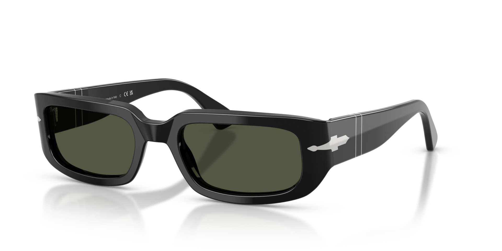 PO3385S Schwarz AcetatSunglass Frames von B24, Dreiviertelansicht