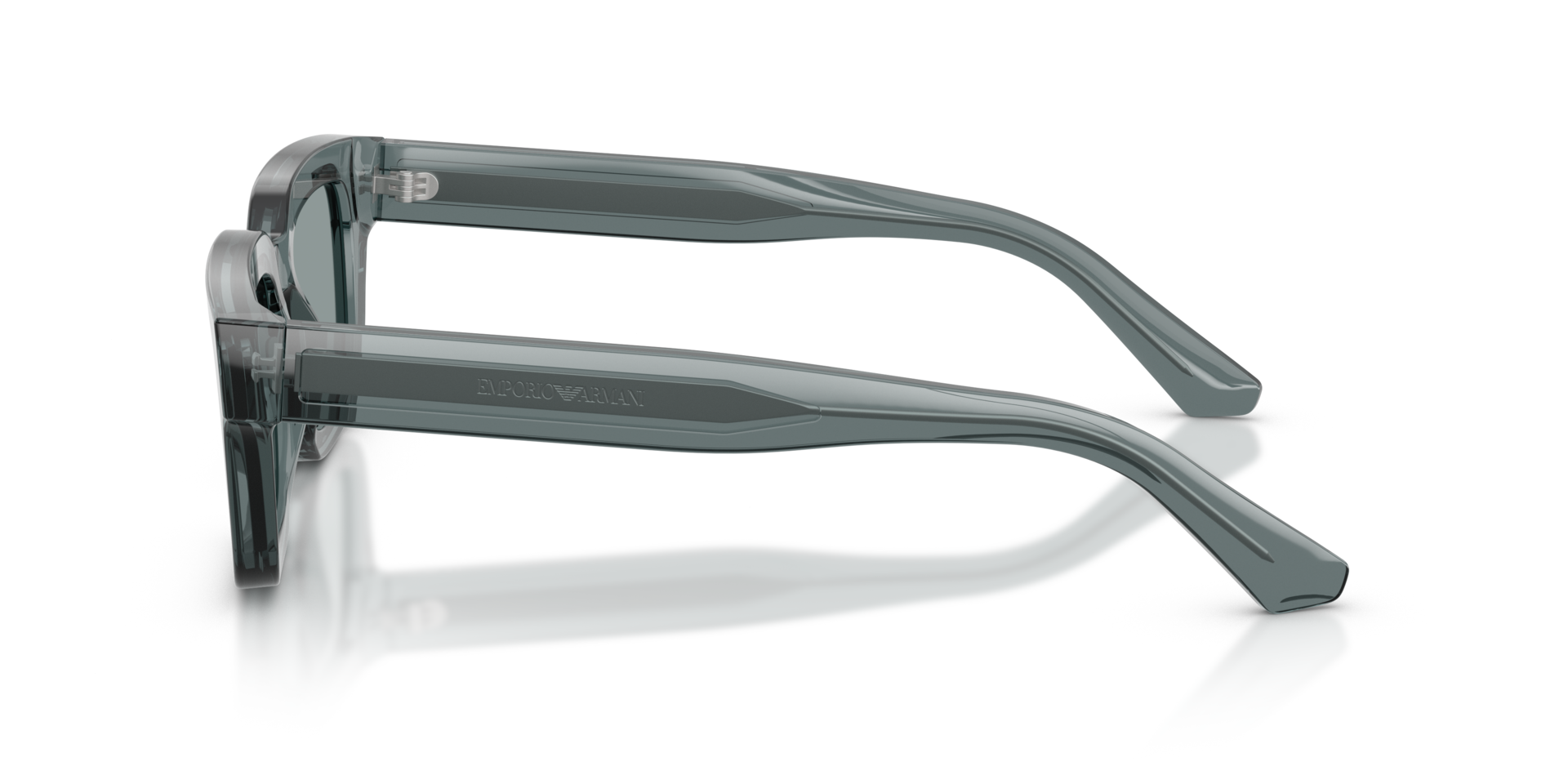 EA4270 Glanzend Transparant Grijs AcetaatSunglass Frames van B24, Zijaanzicht