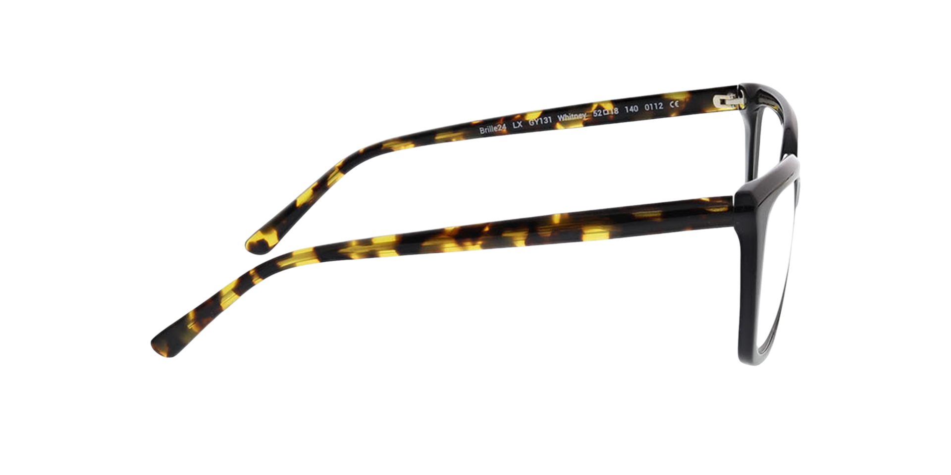 Whitney Zwart AcetaatEyeglass Frames van B24, Zijaanzicht