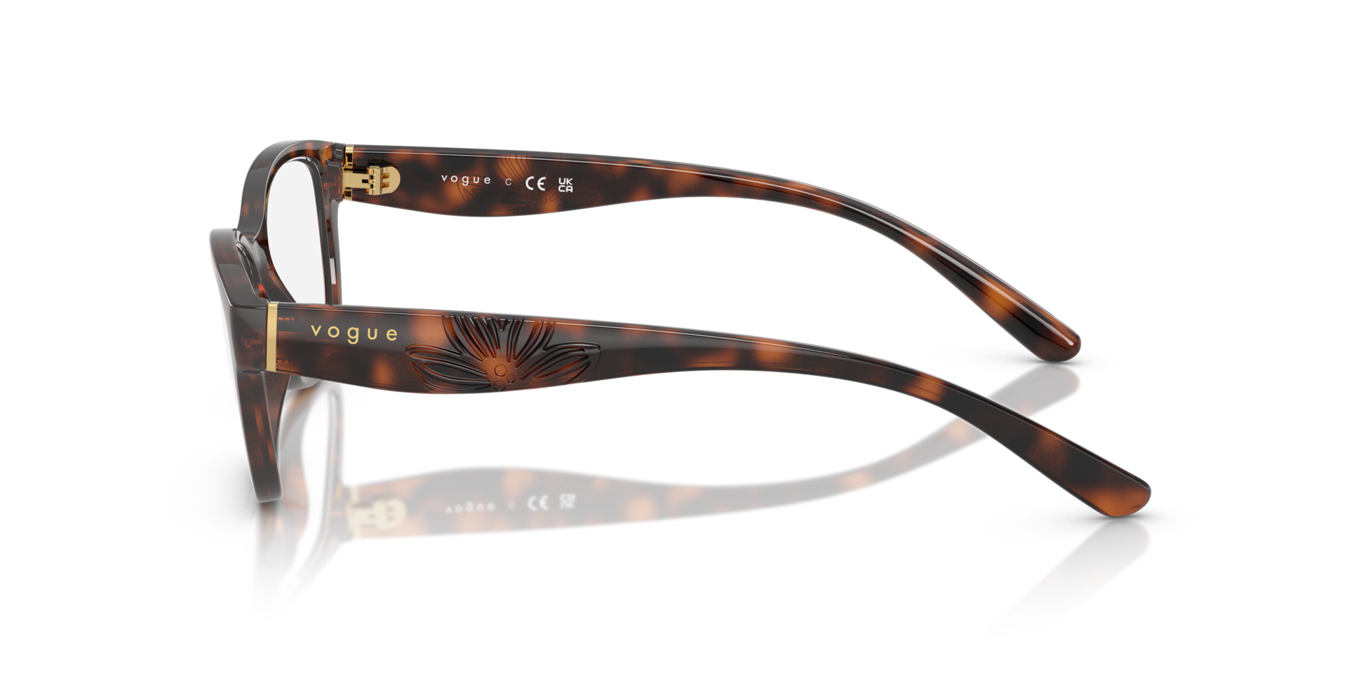 VO5627 Total Dark Havana KunststoffEyeglass Frames von B24, Seitenansicht