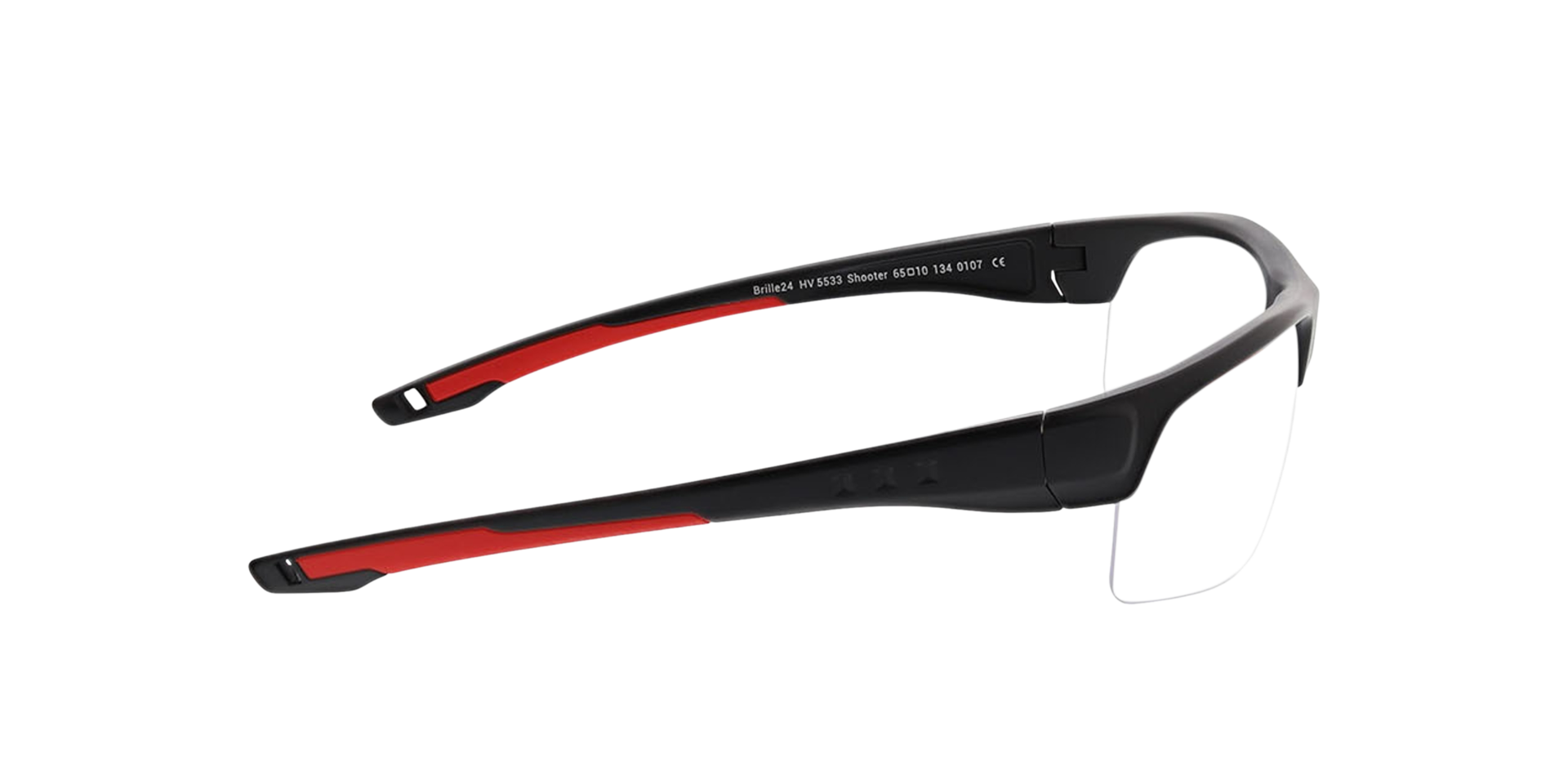 Shooter Zwart & rood KunststofEyeglass Frames van B24, Zijaanzicht