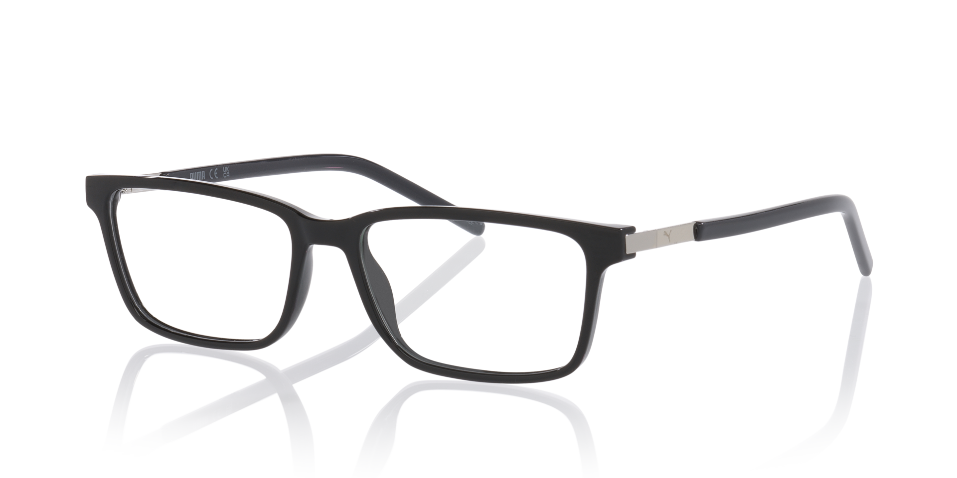 Pu0539O Zwart KunststofEyeglass Frames van B24, Hoekweergave
