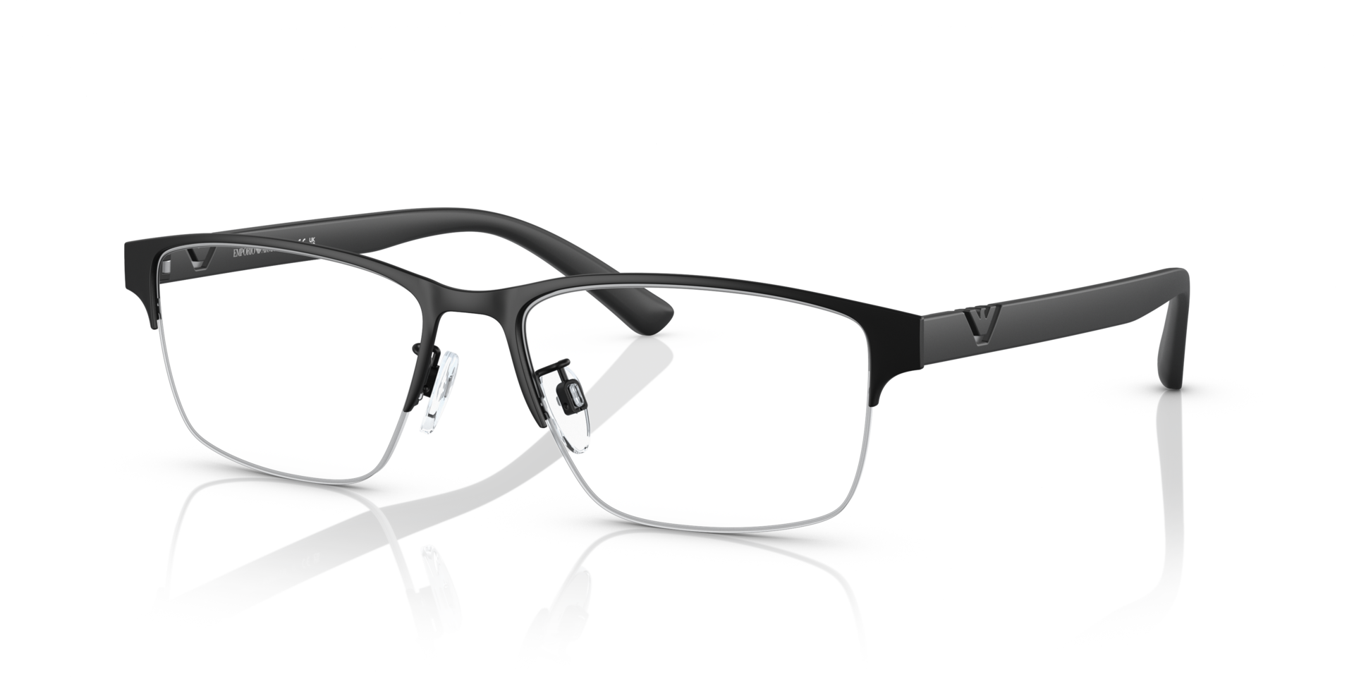 EA1138 Matzwart MetaalEyeglass Frames van B24, Hoekweergave