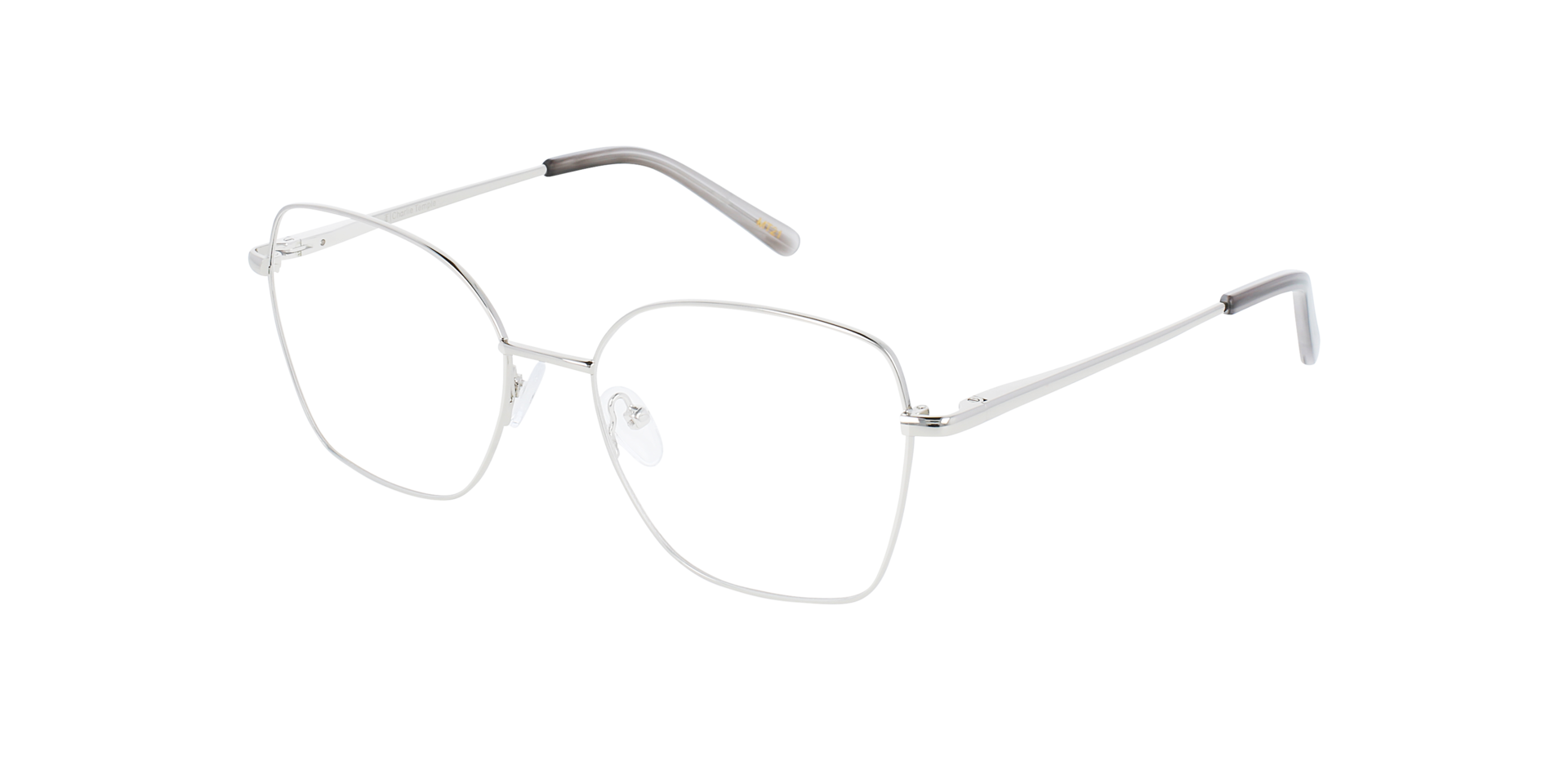 Lotte Silver Metal MetallEyeglass Frames von B24, Dreiviertelansicht
