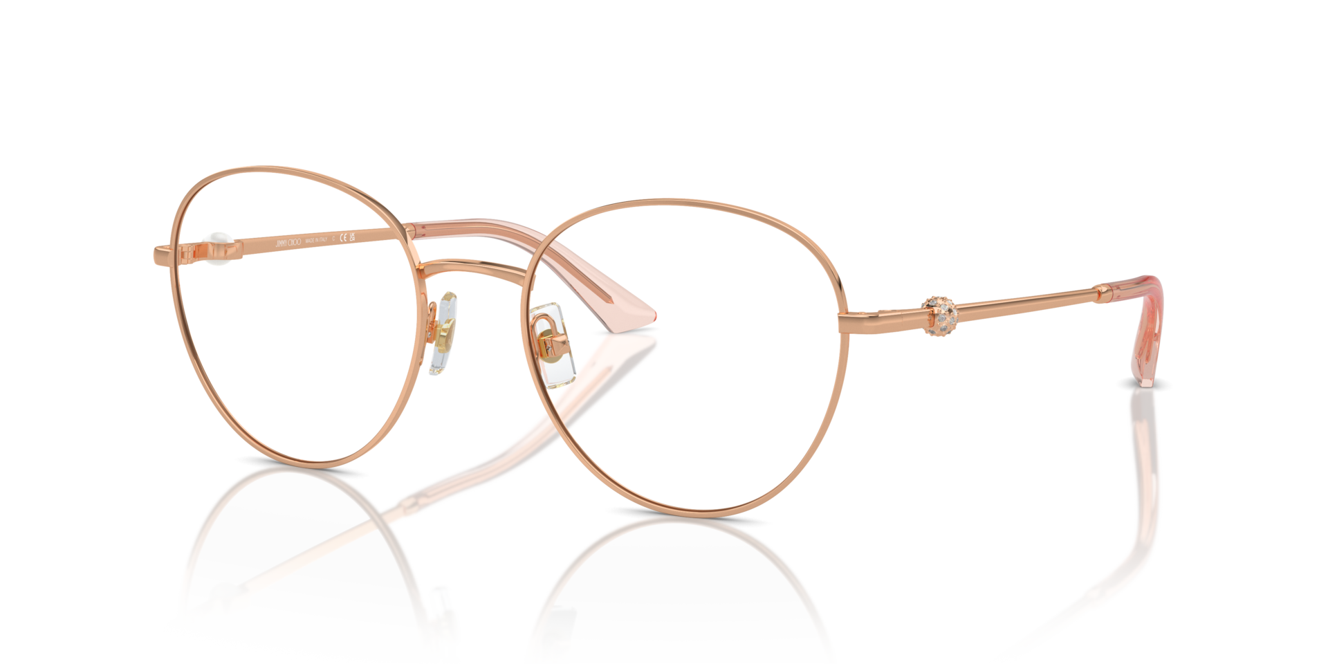 JC2004HB Rotgold MetallEyeglass Frames von B24, Dreiviertelansicht