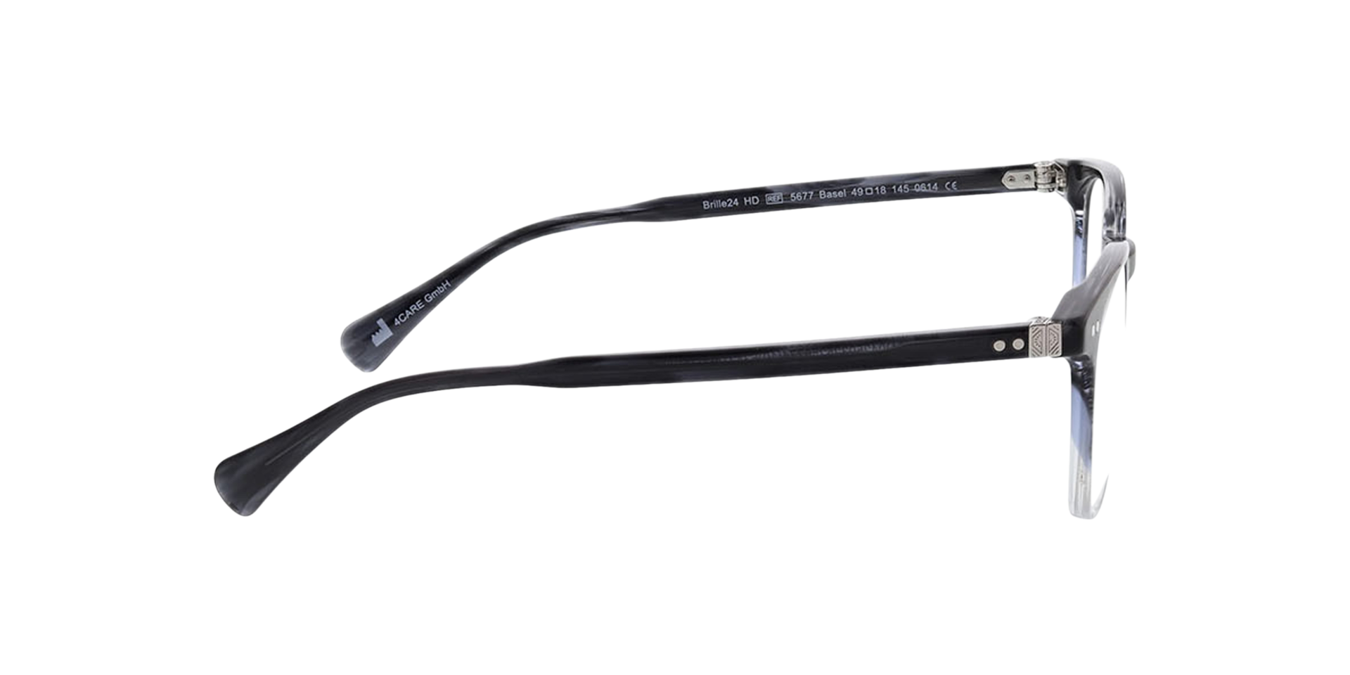 Basel Gradiënt blauw zwart AcetaatEyeglass Frames van B24, Zijaanzicht