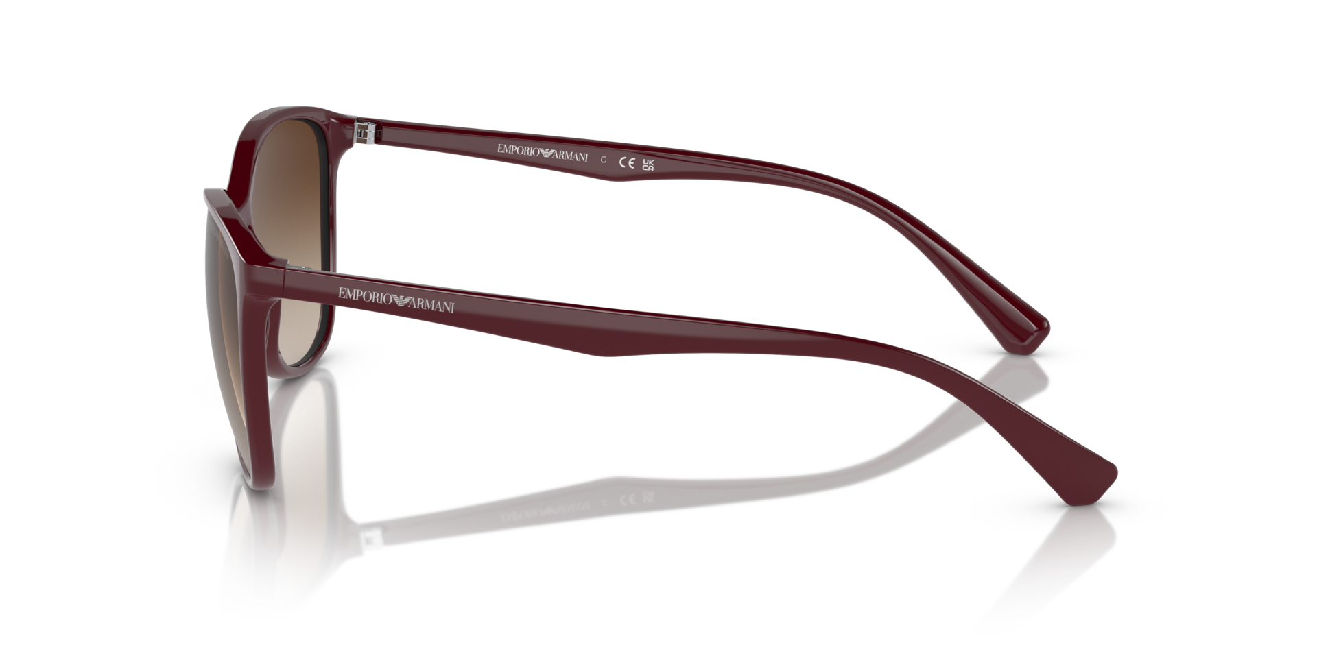 EA4073 Glänzendes Bordeaux KunststoffSunglass Frames von B24, Seitenansicht