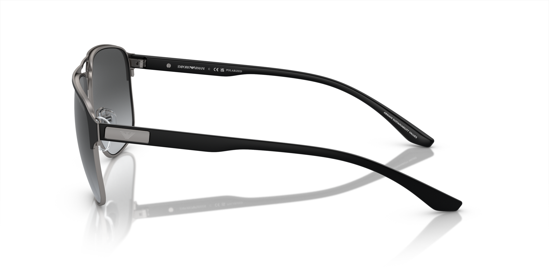EA2144 Mat staalgrijs & zwart MetaalSunglass Frames van B24, Zijaanzicht