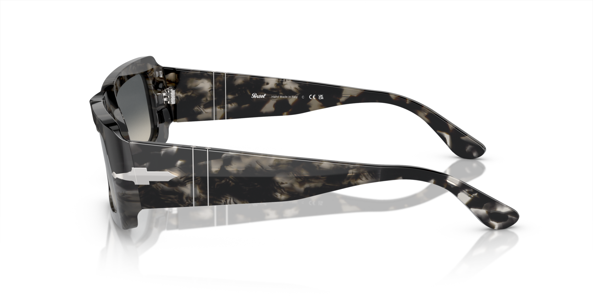 PO3332S Grey Tortoise AcetaatSunglass Frames van B24, Zijaanzicht