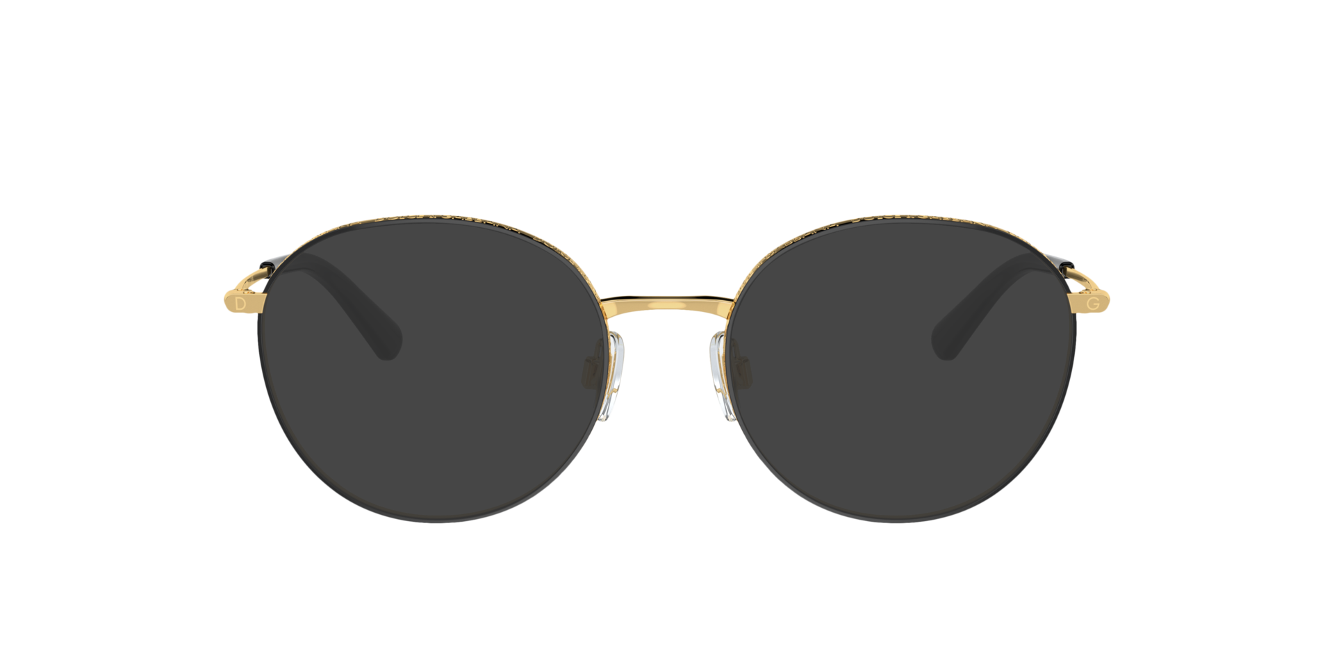 DG1322 Goud & Zwart MetaalEyeglass Frames van B24, met getinte lenzen