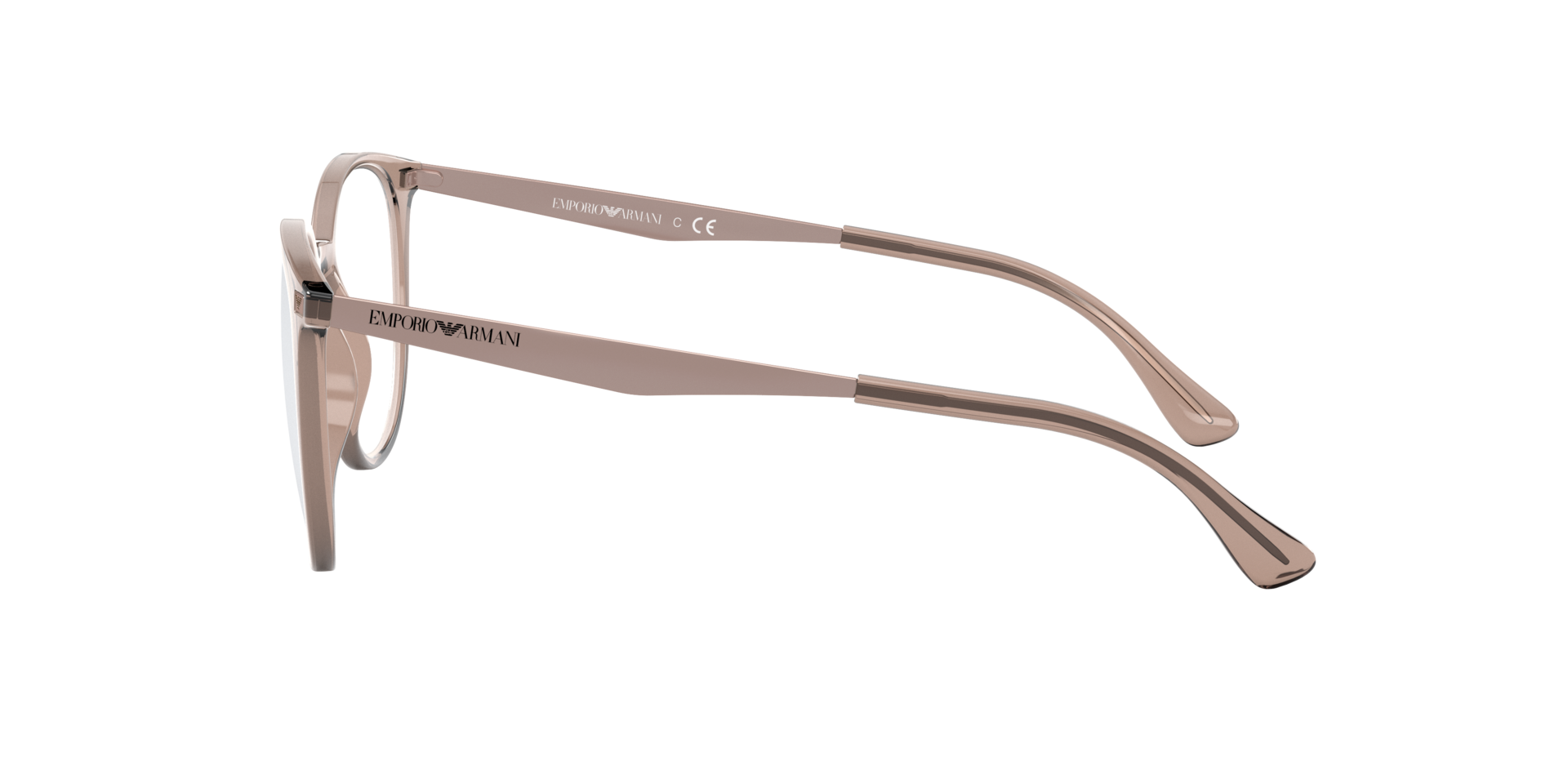 EA3168 Glanzend transparant toendra KunststofEyeglass Frames van B24, Zijaanzicht
