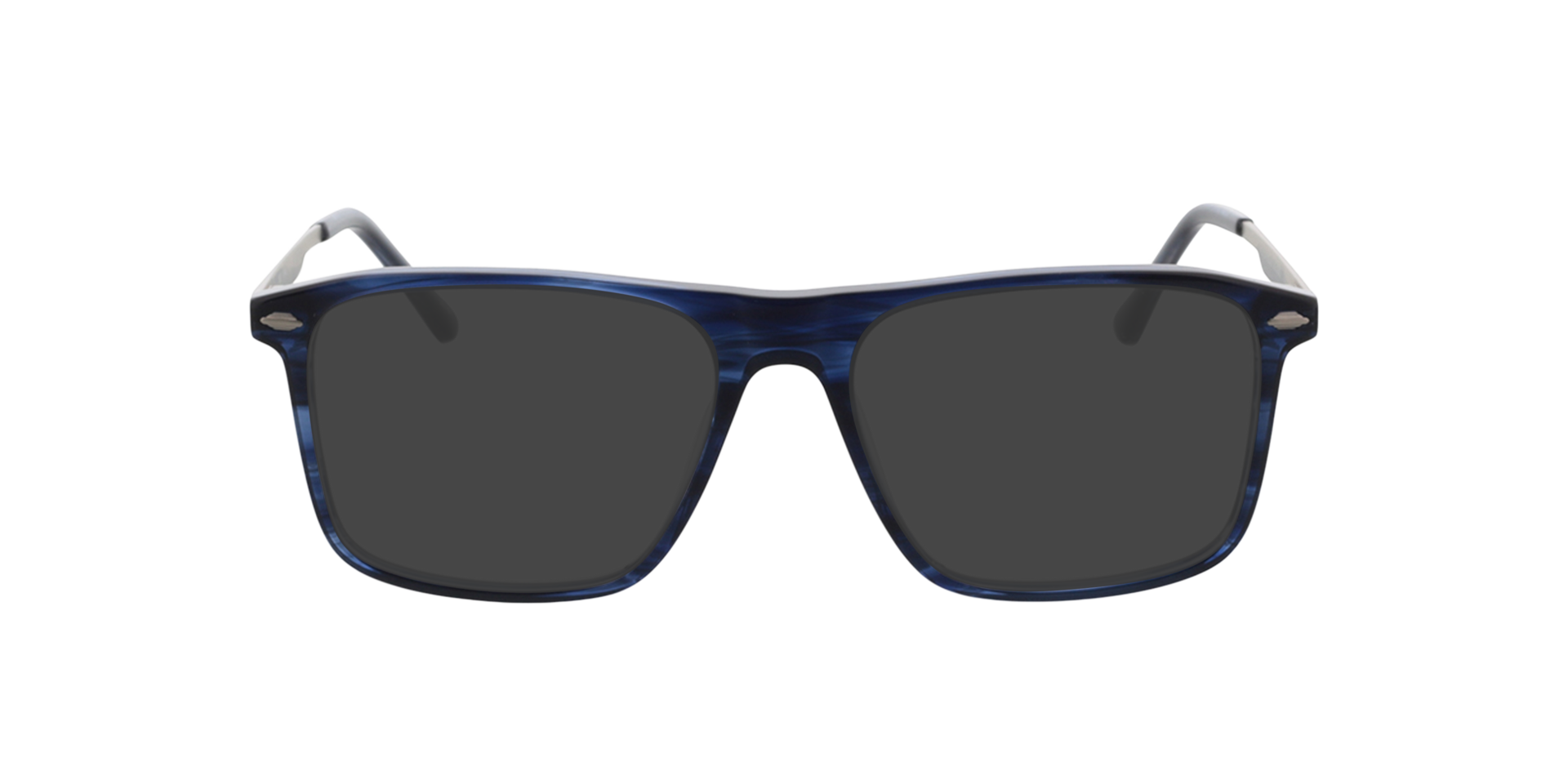Mike Crystal Blue Horn  &  Silver AcetatEyeglass Frames von B24, mit getönten Gläsern