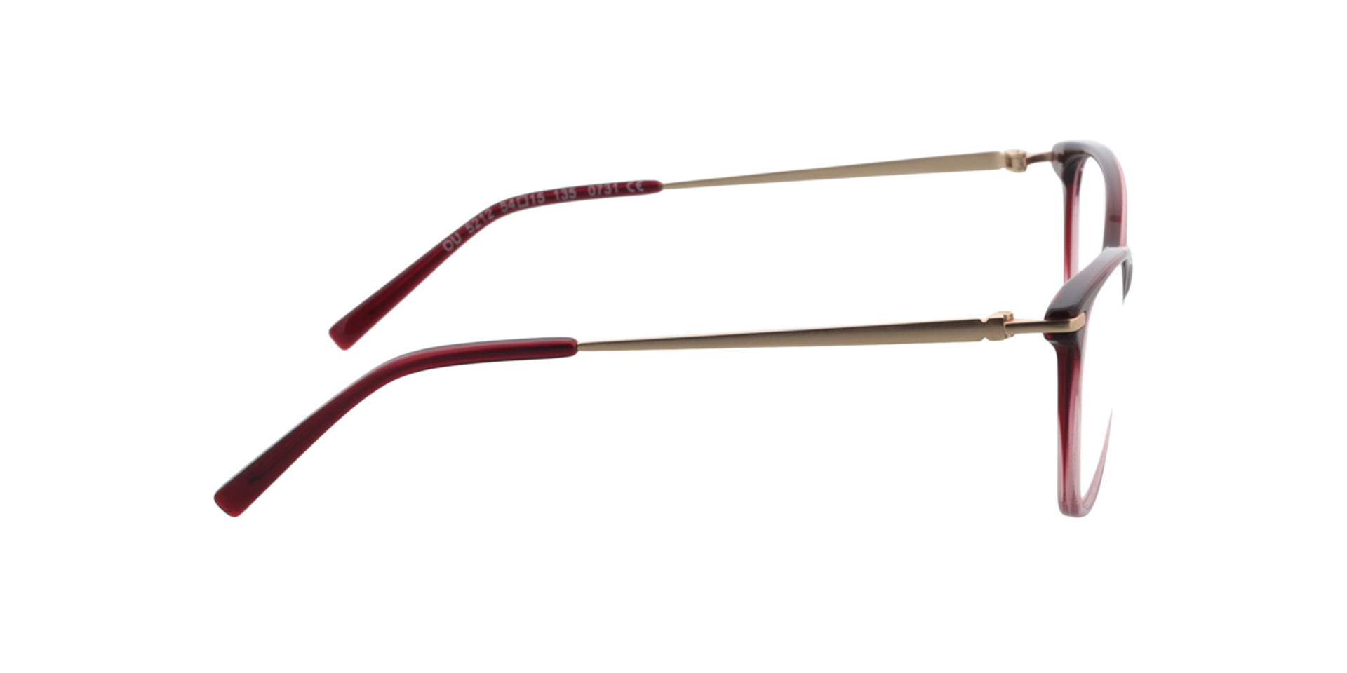 Emily Gradiënt rood  &  goud  &  rood AcetaatEyeglass Frames van B24, Zijaanzicht