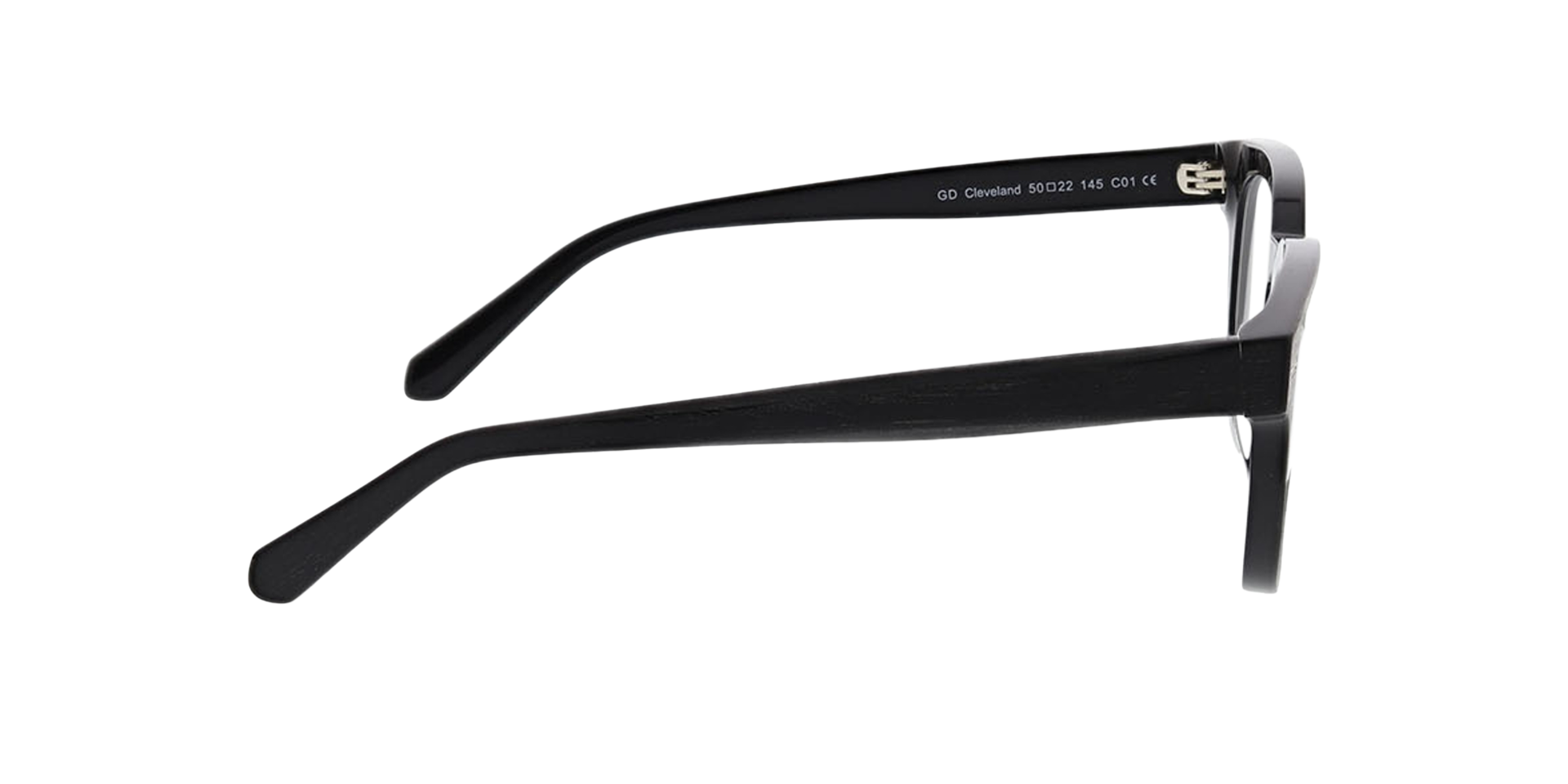 Cleveland Schwarz AcetatEyeglass Frames von B24, Seitenansicht