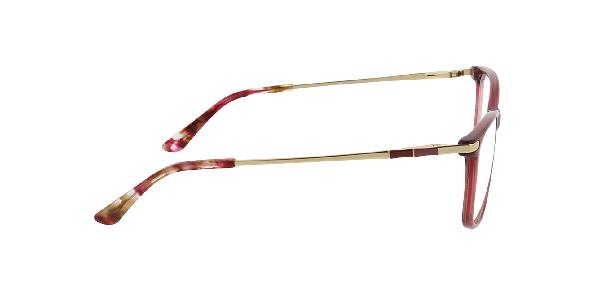 Greensboro Kristal bordeauxrood  &  goud KunststofEyeglass Frames van B24, Zijaanzicht