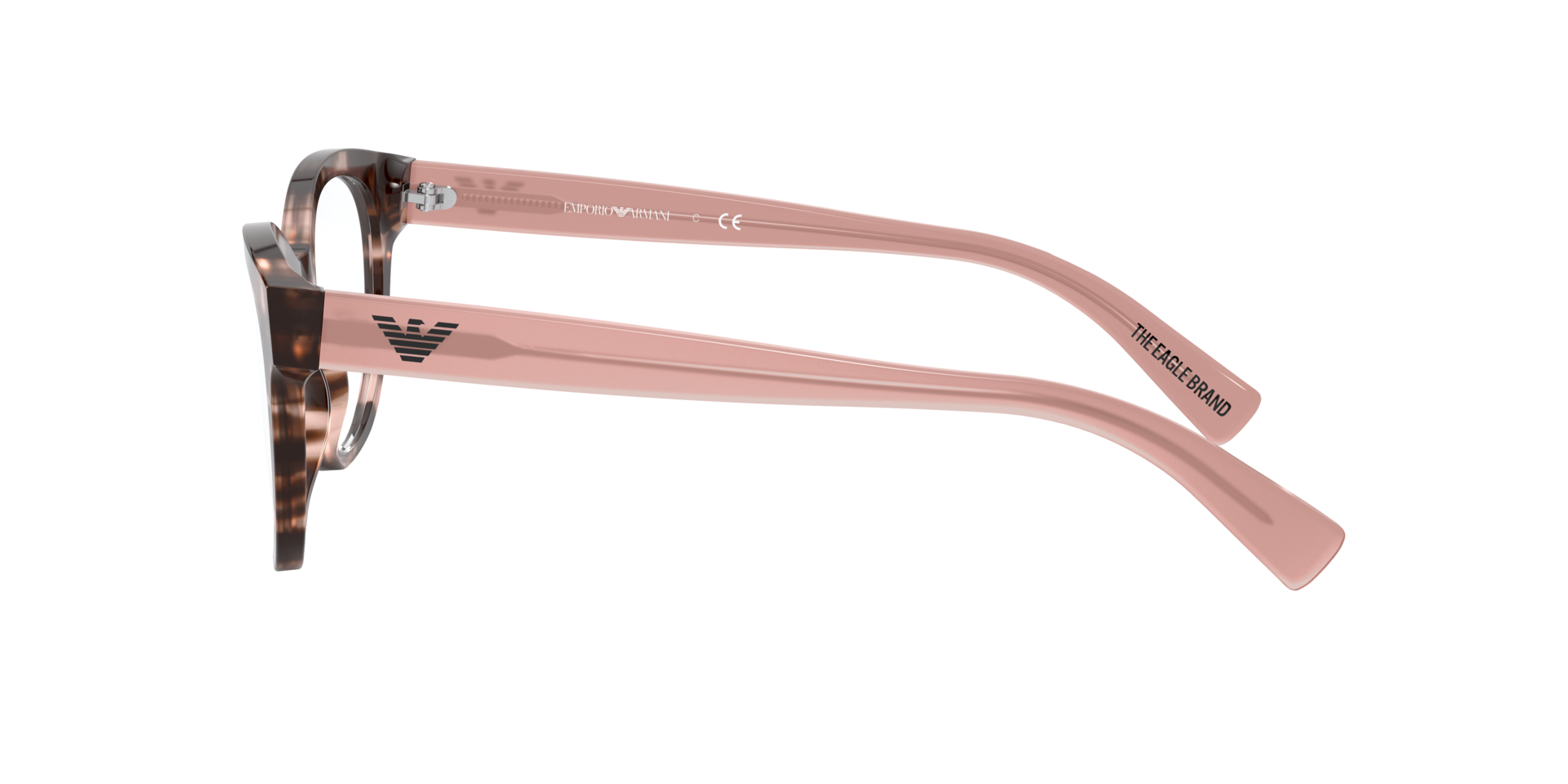 EA3162 Glanzend Roze Havana AcetaatEyeglass Frames van B24, Zijaanzicht