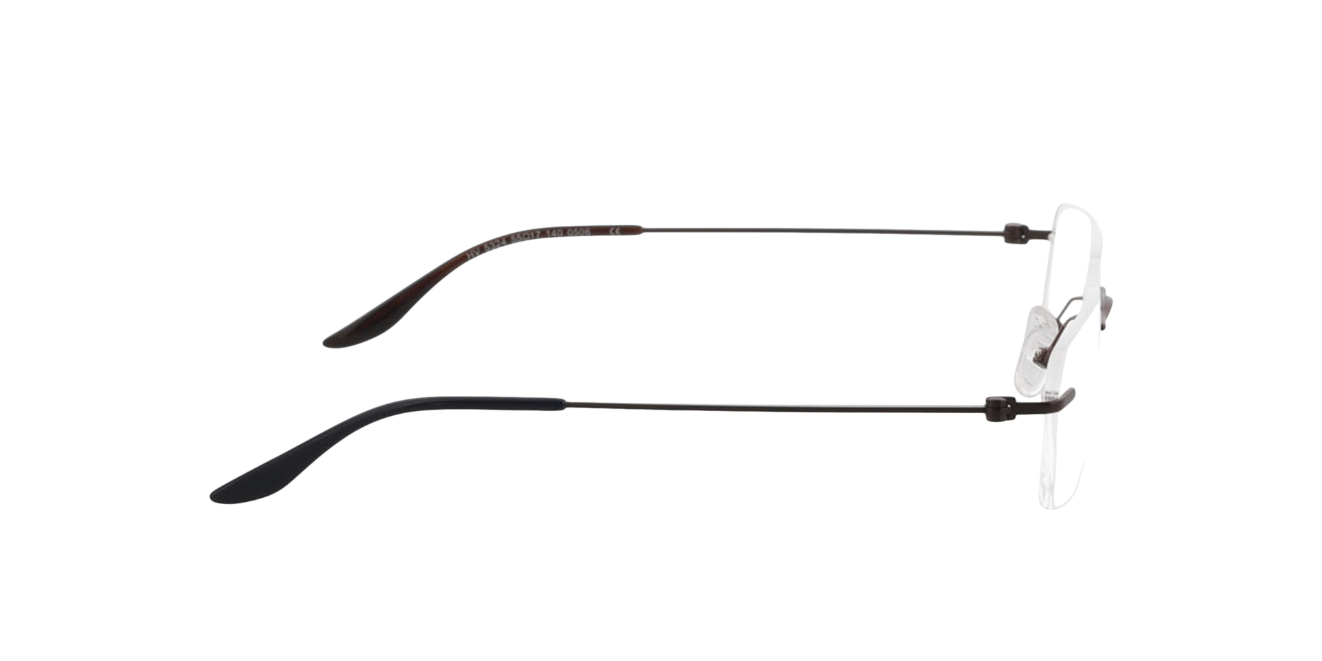 Brentwood Matbruin MetaalEyeglass Frames van B24, Zijaanzicht