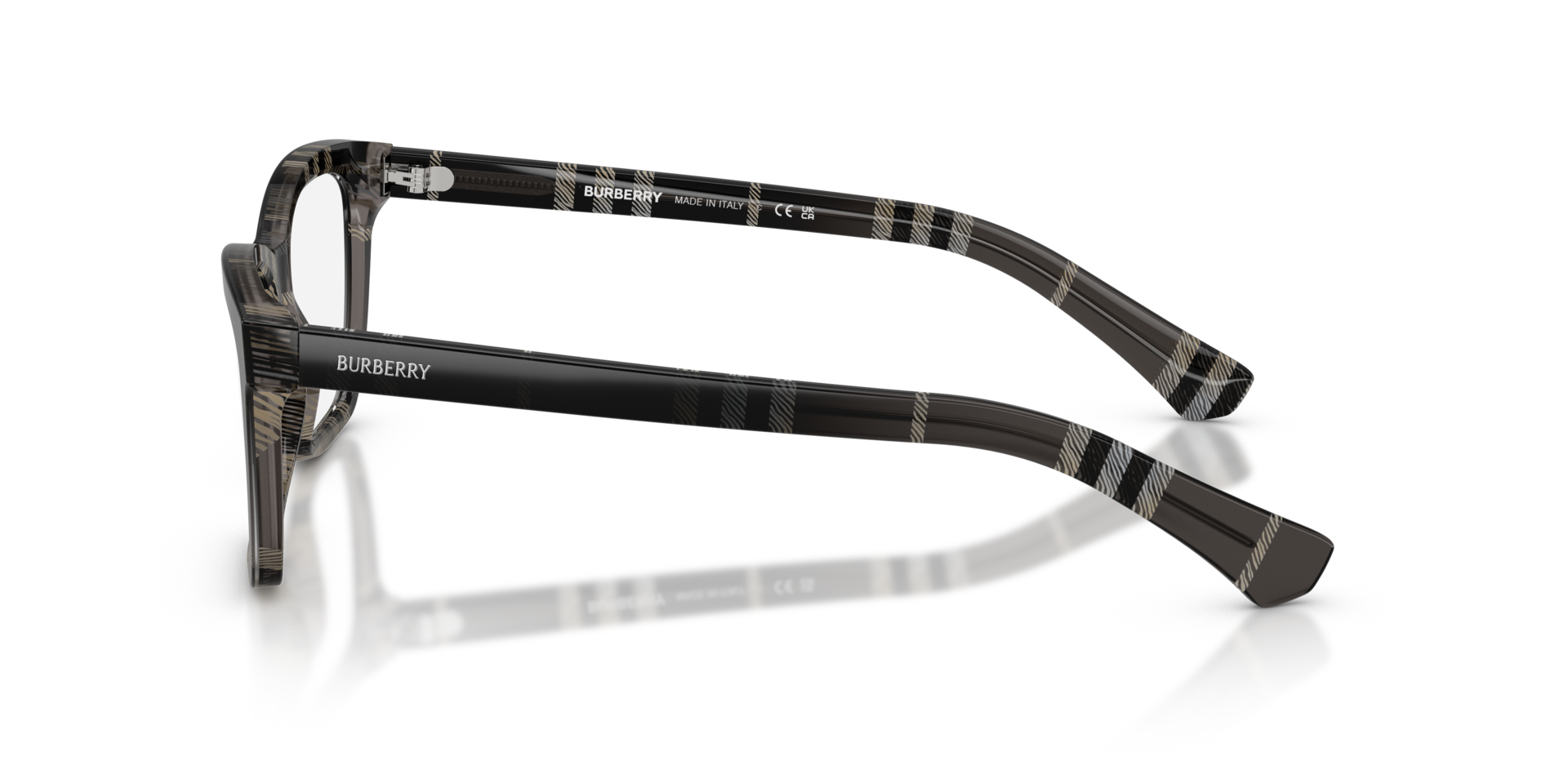 BE2440 Grey Check AcetaatEyeglass Frames van B24, Zijaanzicht