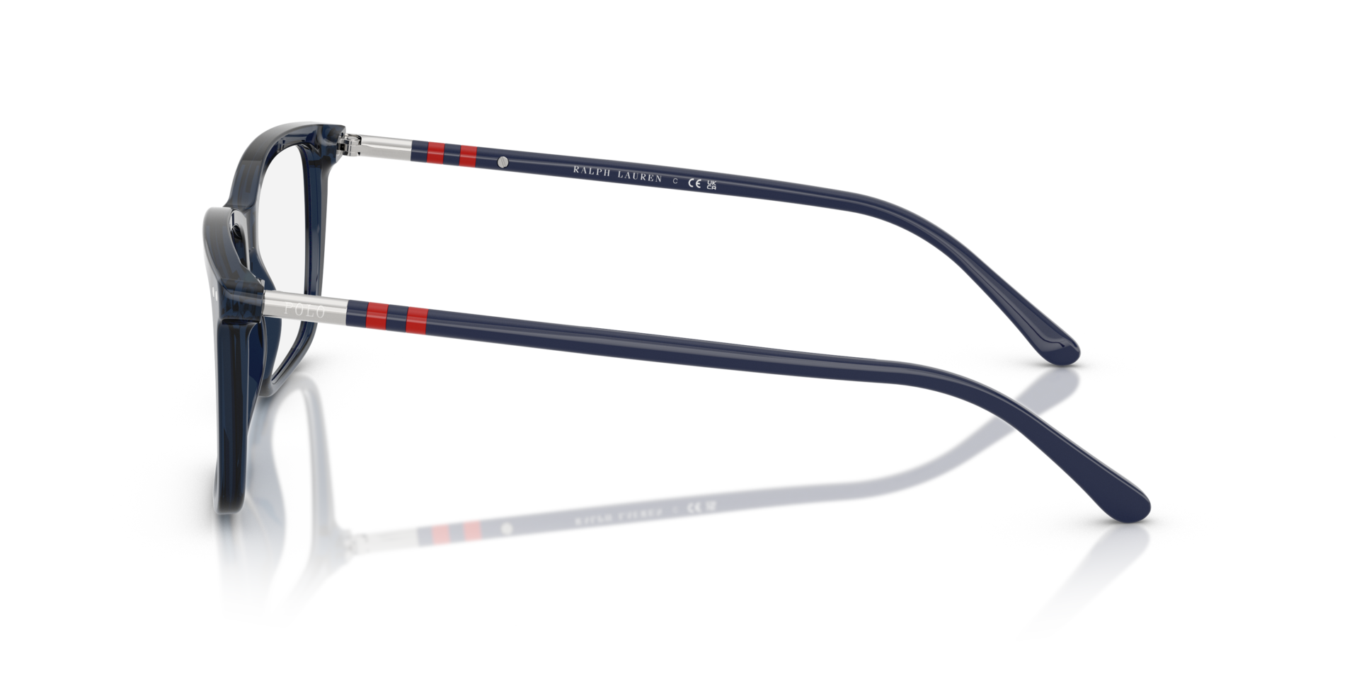 PH2287 Glanzend Transparant Blauw AcetaatEyeglass Frames van B24, Zijaanzicht