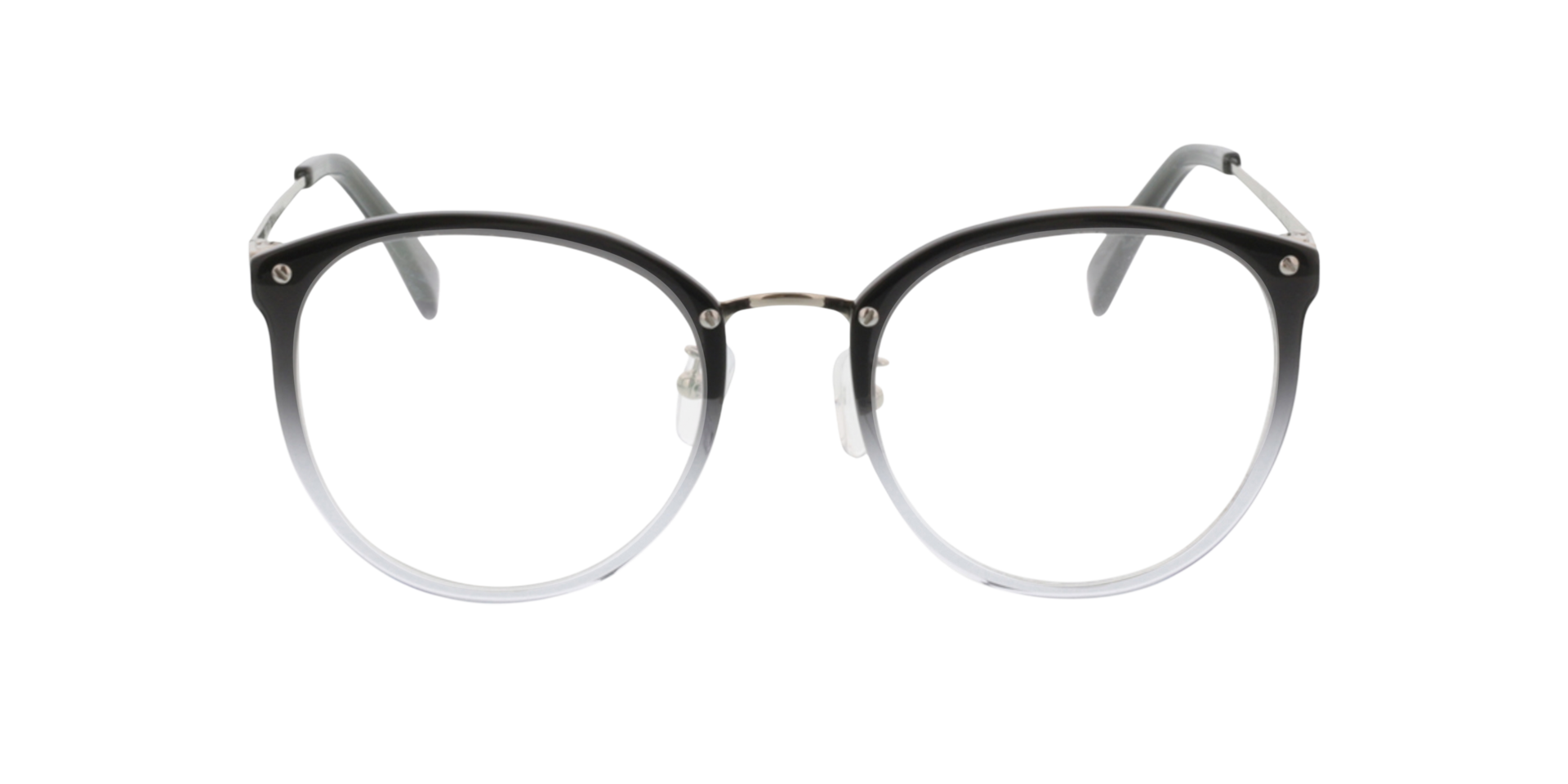 Charlotte Gradiënt grijs  &  zilver AcetaatEyeglass Frames van B24, Vooraanzicht
