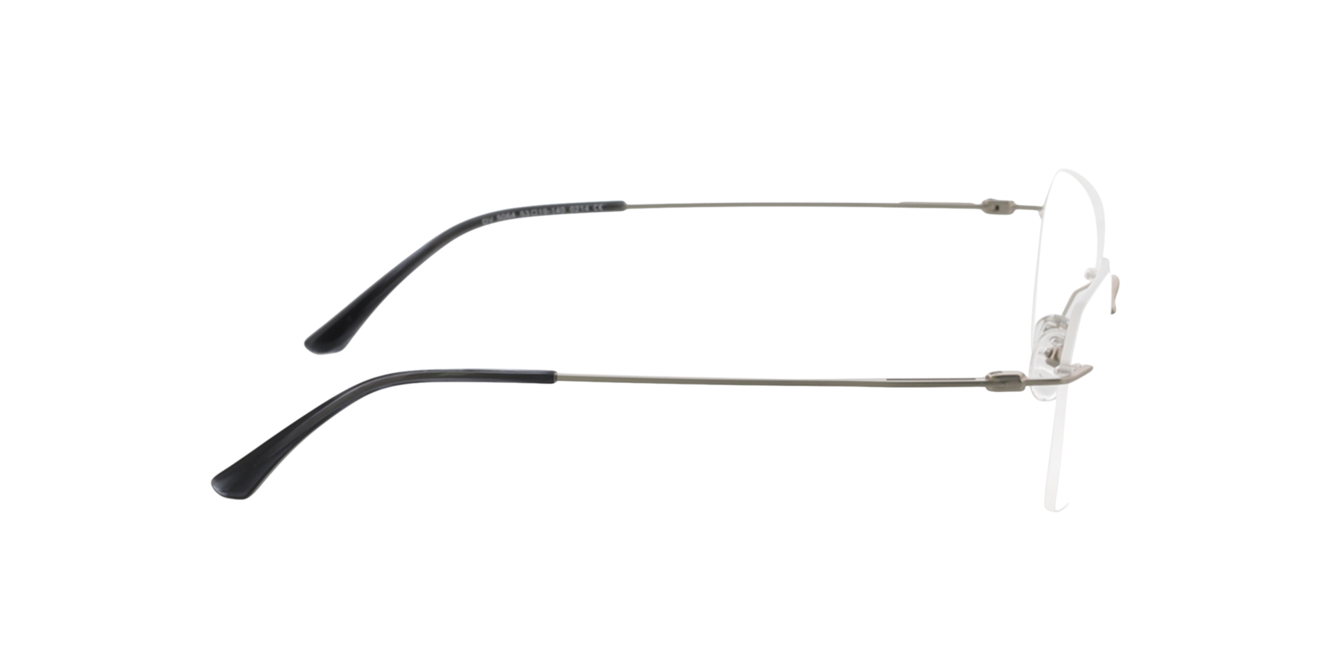 Wayne Matzilver  &  grijs hoorn MetaalEyeglass Frames van B24, Zijaanzicht