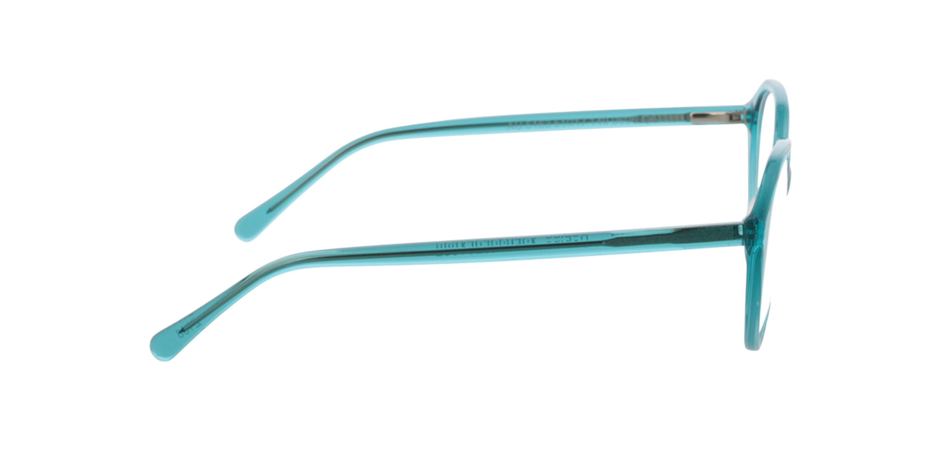 Sabine Fluo Turquoise AcetatEyeglass Frames von B24, Seitenansicht