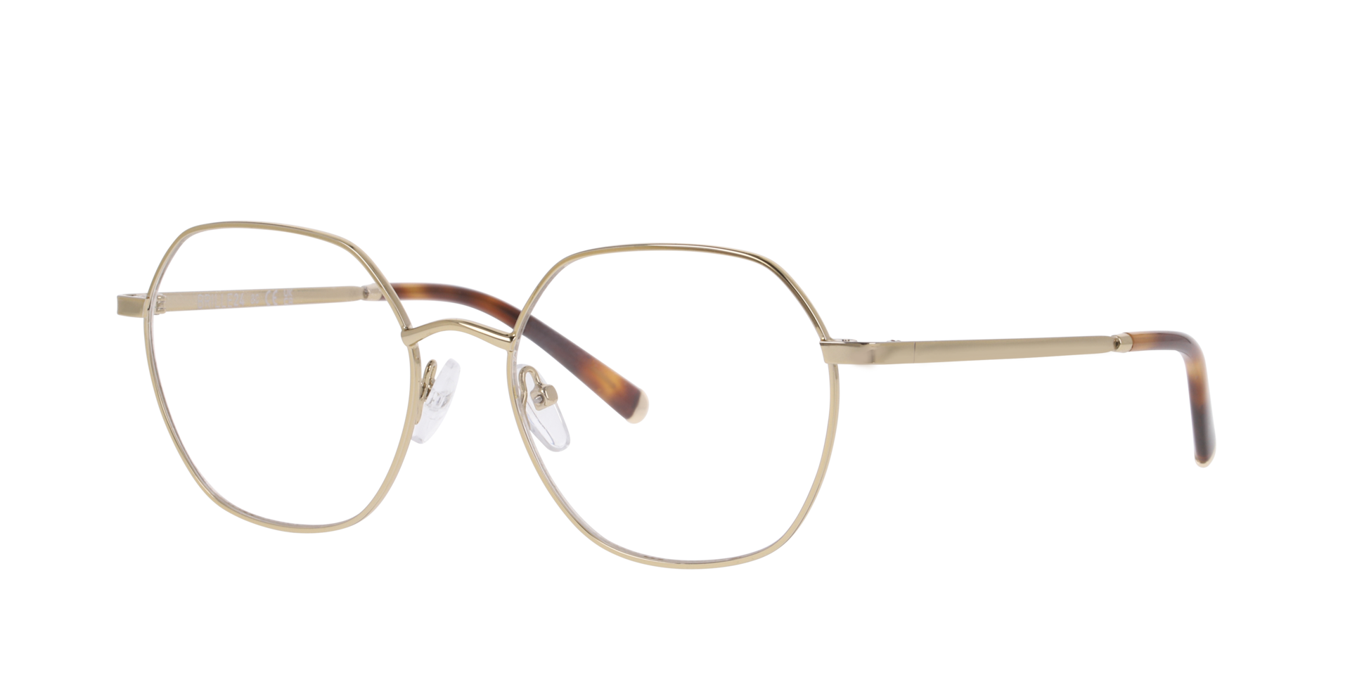 Honolulu Goud MetaalEyeglass Frames van B24, Hoekweergave