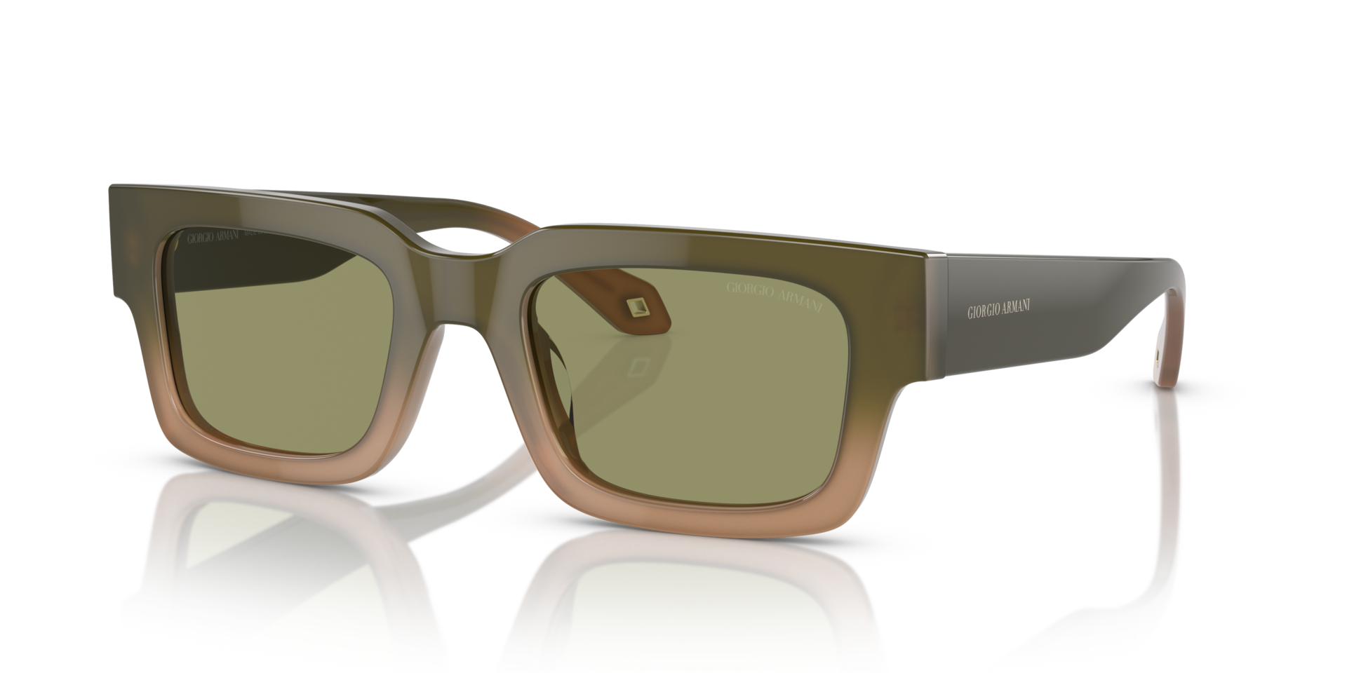 AR8184U Gradient Green & Brown AcetaatSunglass Frames van B24, Hoekweergave