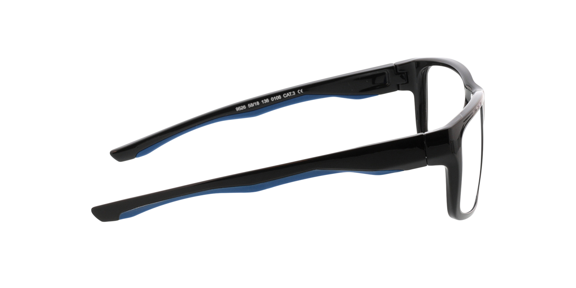 Beat Black  &  Dark Blue KunststoffEyeglass Frames von B24, Seitenansicht