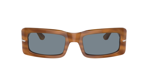 Persol - PO3332S, Braun gestreift/beige/Black, Größe: Large