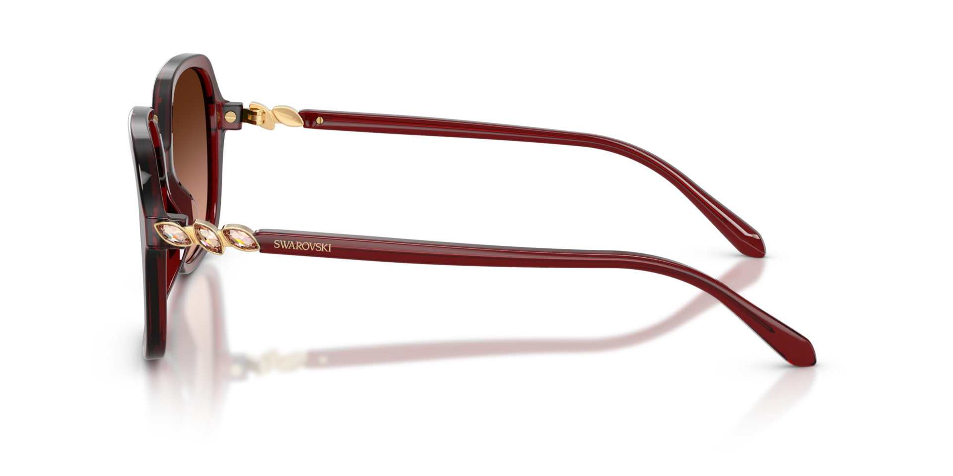 SK6067 Transparent Burgundy AcetaatSunglass Frames van B24, Zijaanzicht