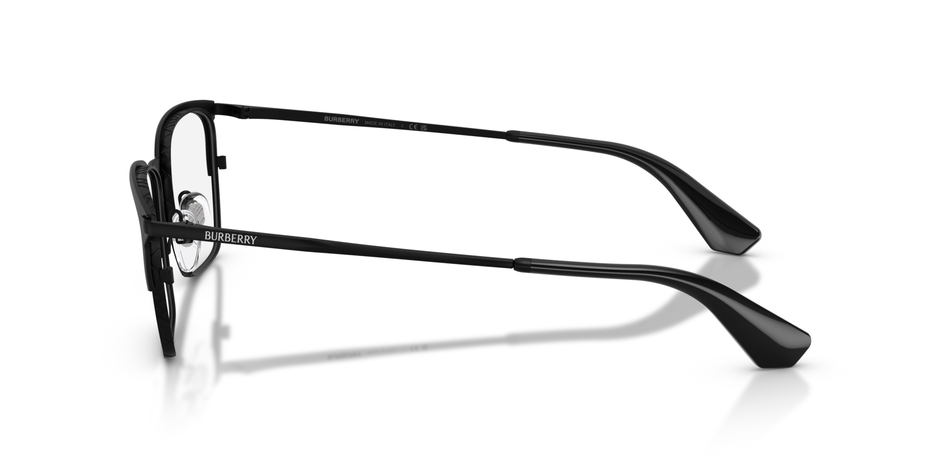 BE1401 Matzwart MetaalEyeglass Frames van B24, Zijaanzicht