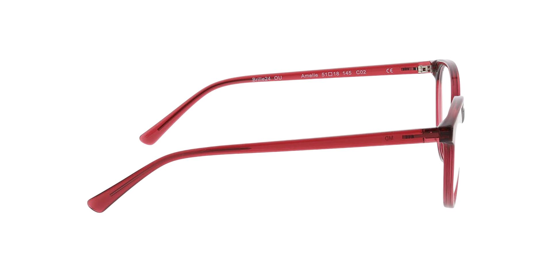 Amelie Melkachtig bordeaux KunststofEyeglass Frames van B24, Zijaanzicht