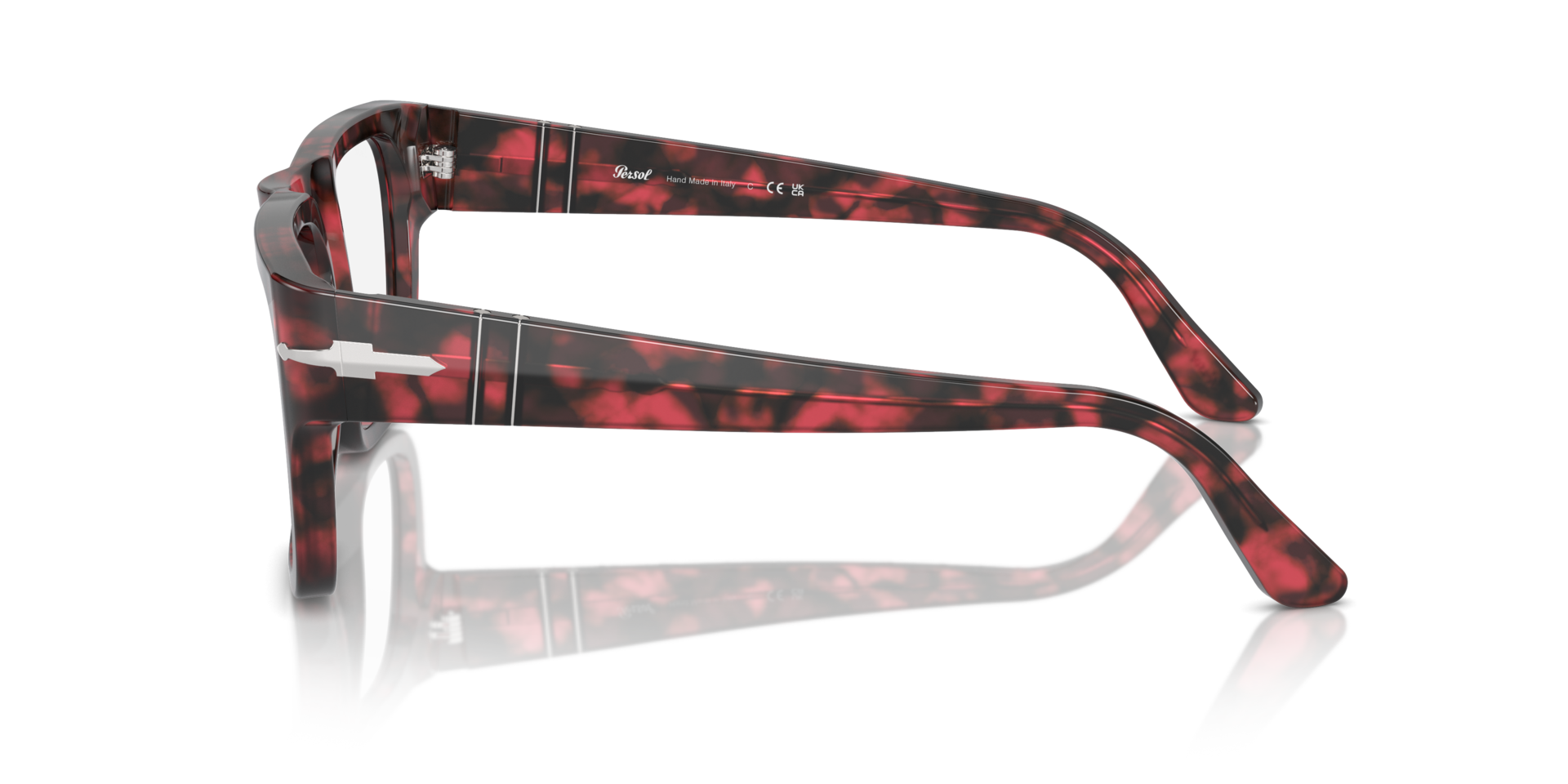 PO3348V Havana Rot AcetatEyeglass Frames von B24, Seitenansicht