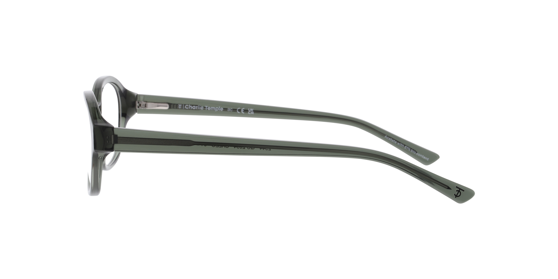 Caleo Crystal Grün AcetatEyeglass Frames von B24, Seitenansicht
