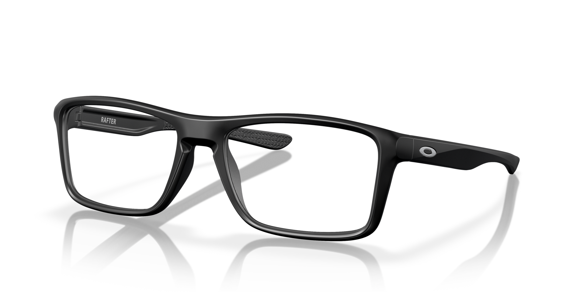 Rafter Schwarz satiniert KunststoffEyeglass Frames von B24, Dreiviertelansicht