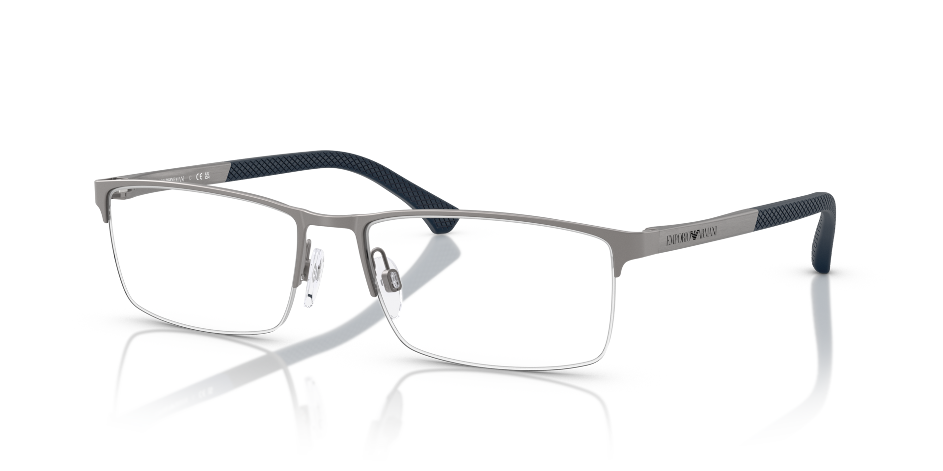 EA1041 Mat Staalgrijs MetaalEyeglass Frames van B24, Hoekweergave