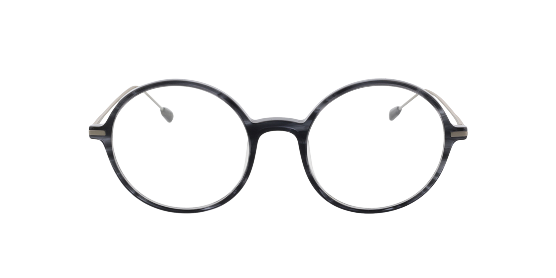 Edison Grijs hoorn  &  matzilver AcetaatEyeglass Frames van B24, Vooraanzicht