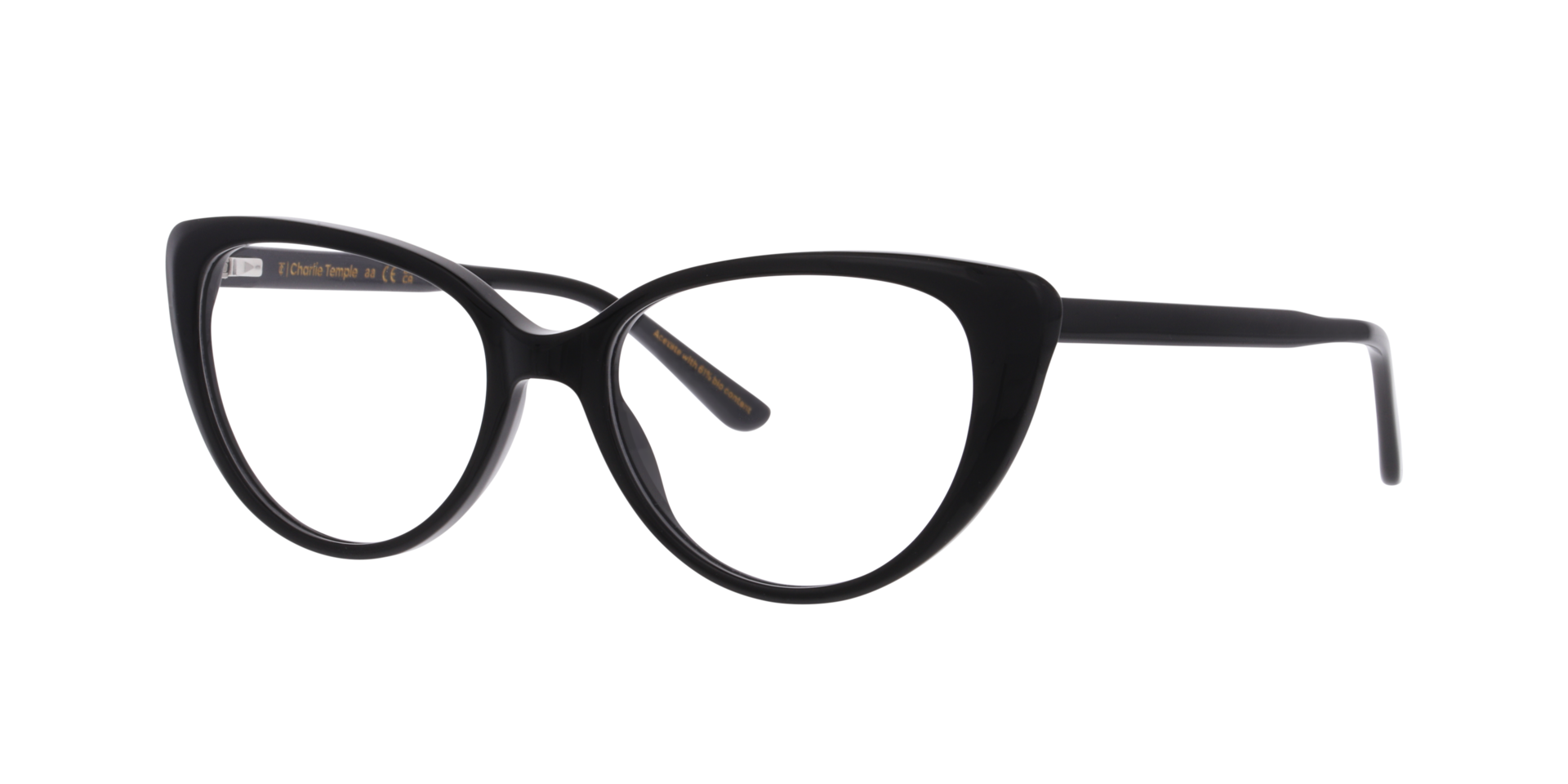 Lara Schwarz AcetatEyeglass Frames von B24, Dreiviertelansicht