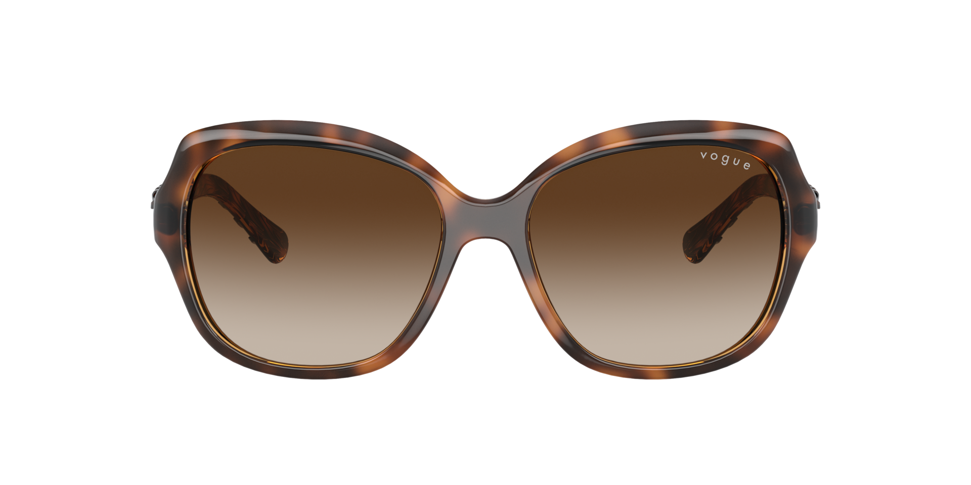 VO2871S Gestreept donker Havana KunststofSunglass Frames van B24, met getinte lenzen