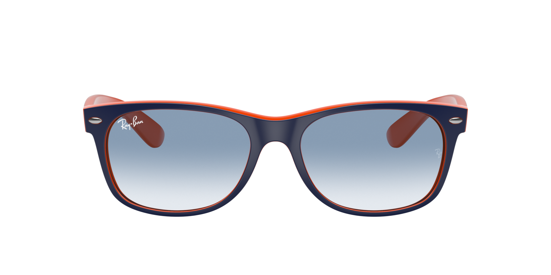 RB2132 Blau auf Orange KunststoffSunglass Frames von B24, mit getönten Gläsern