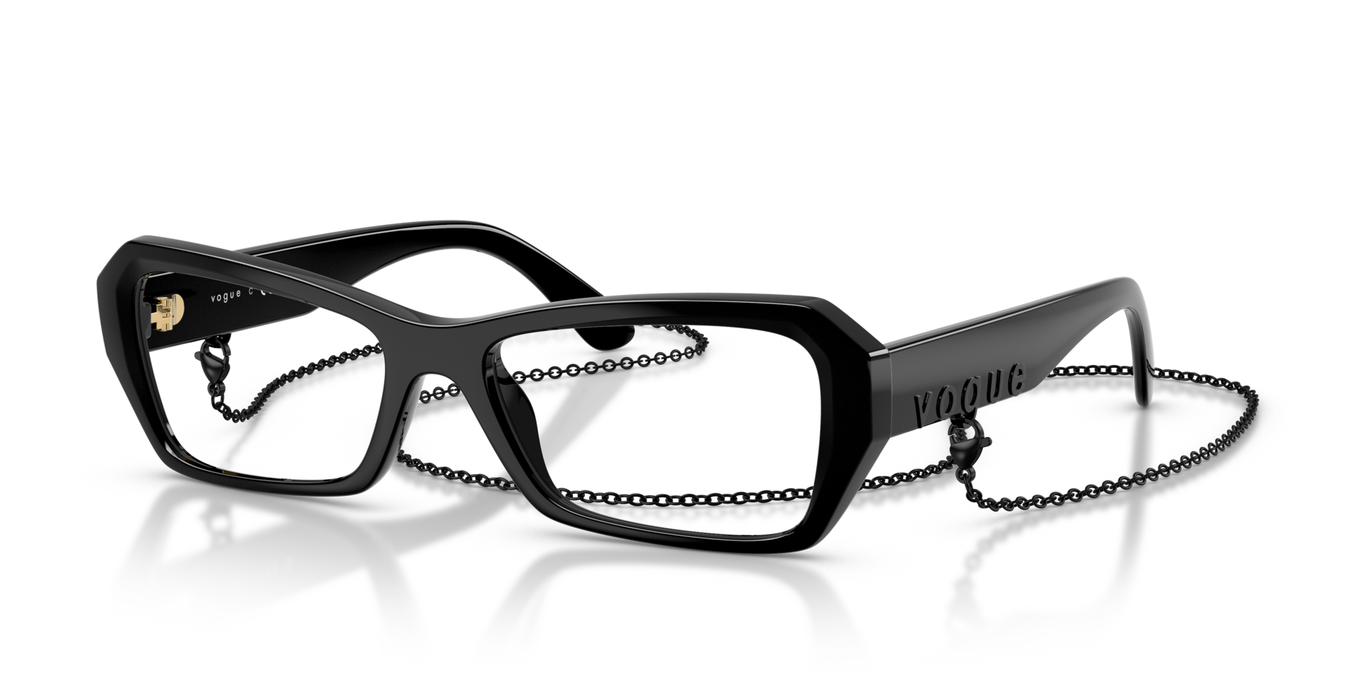 VO5656U Zwart KunststofEyeglass Frames van B24, Hoekweergave