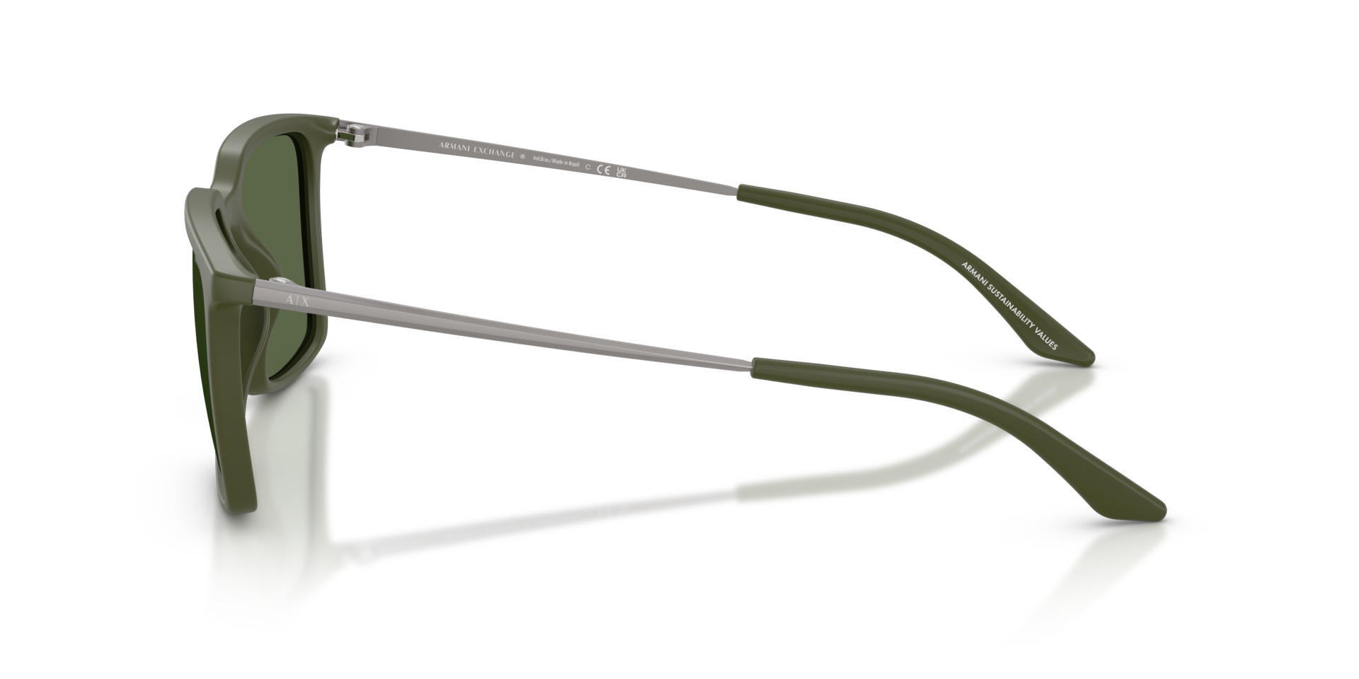 AX4170SU Matte Green KunststofSunglass Frames van B24, Zijaanzicht