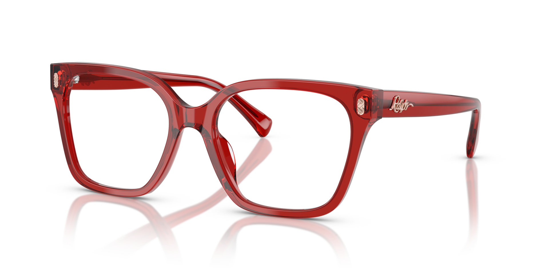 RA7158U Shiny Transparent Burgundy AcetaatEyeglass Frames van B24, Hoekweergave