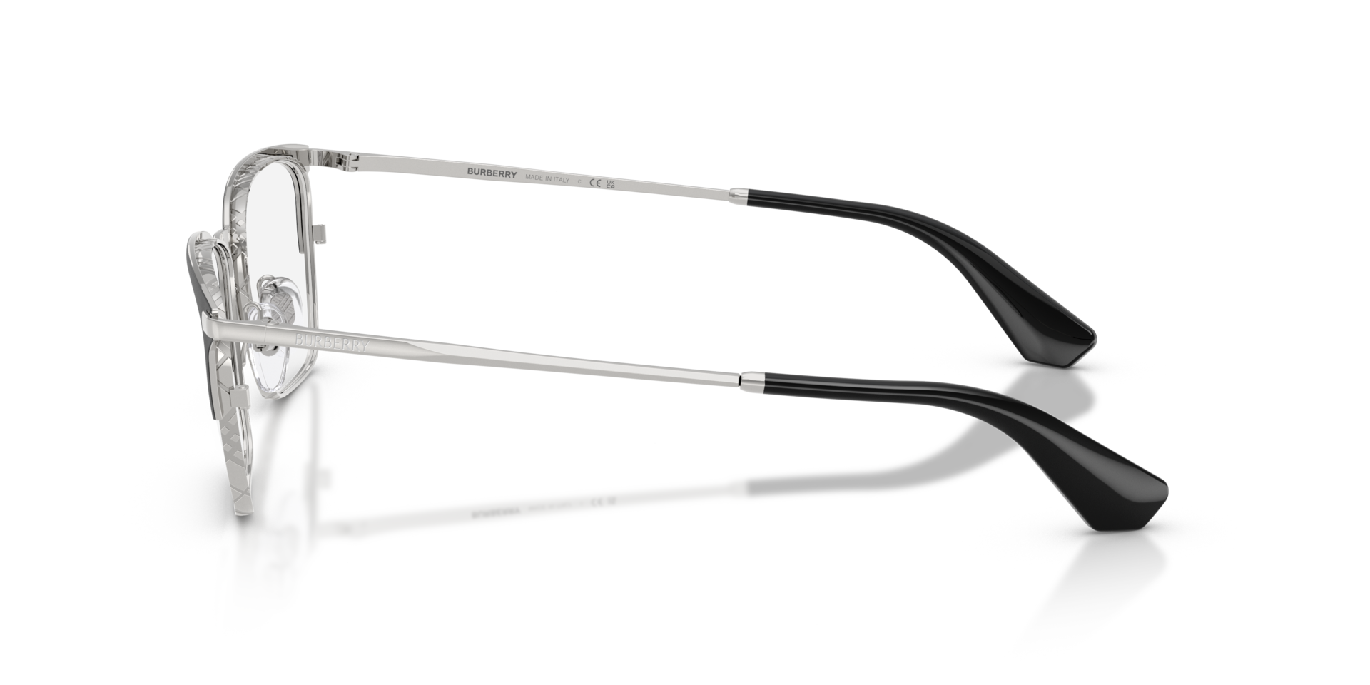 BE1401 Black & Silver MetaalEyeglass Frames van B24, Zijaanzicht